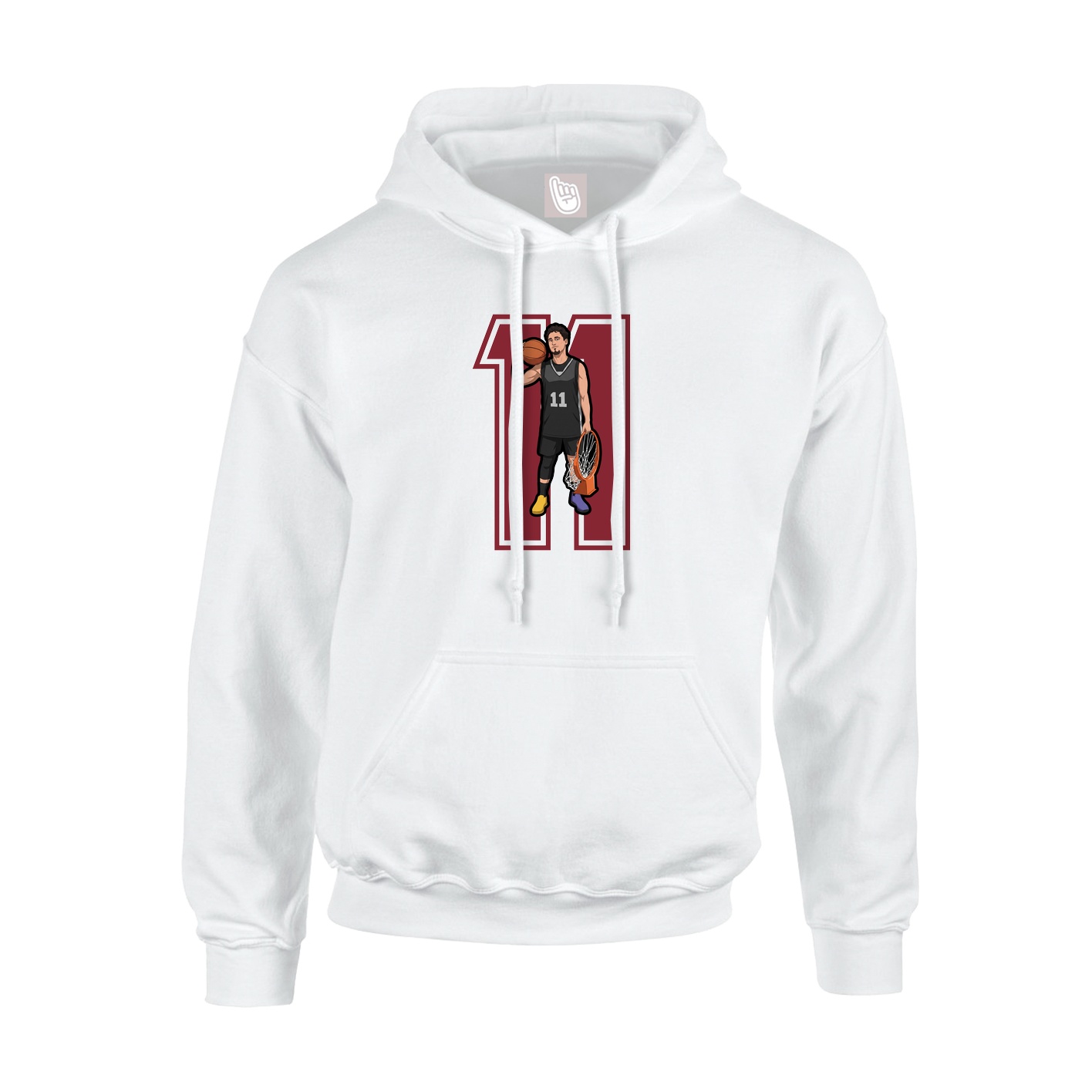 Youth Hoodie — Number in White