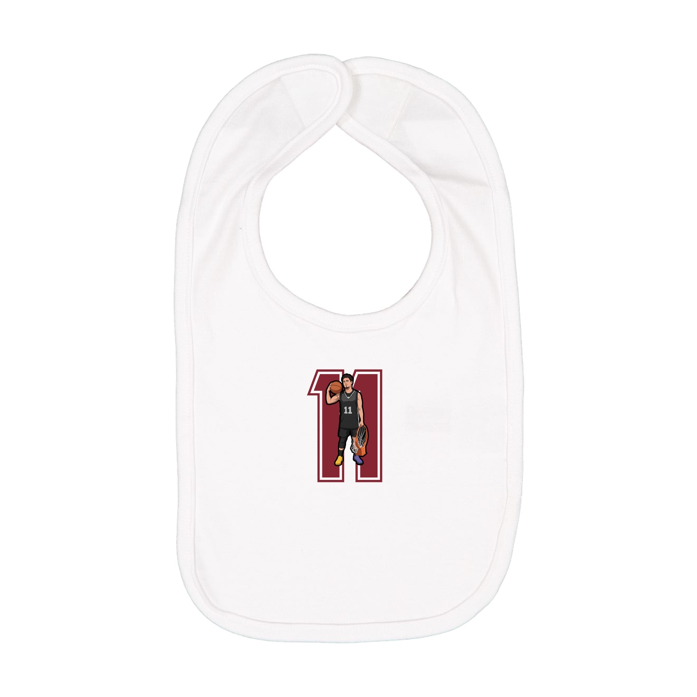 Infant Bib — Number in White