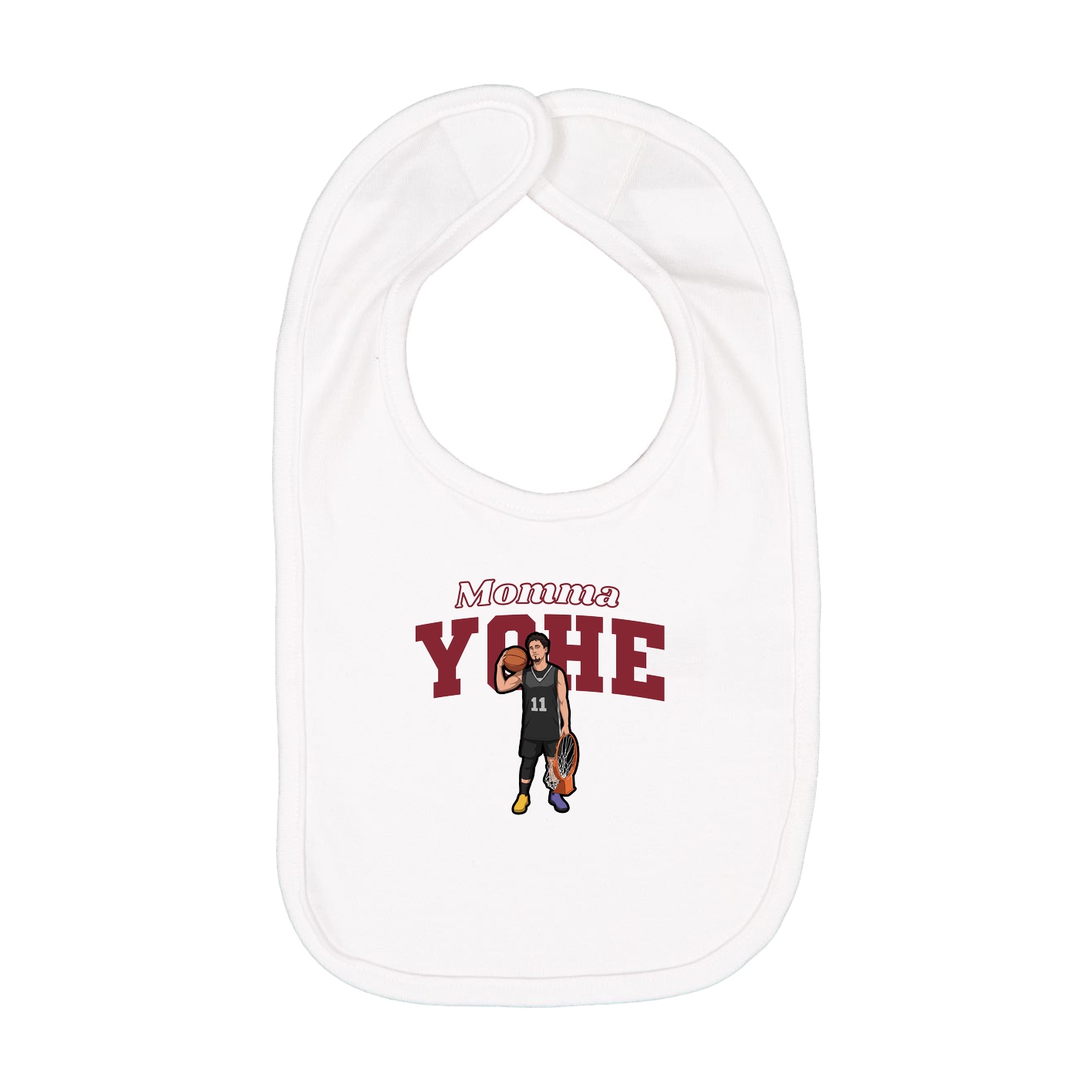 Infant Bib — Mothers Day Block in White