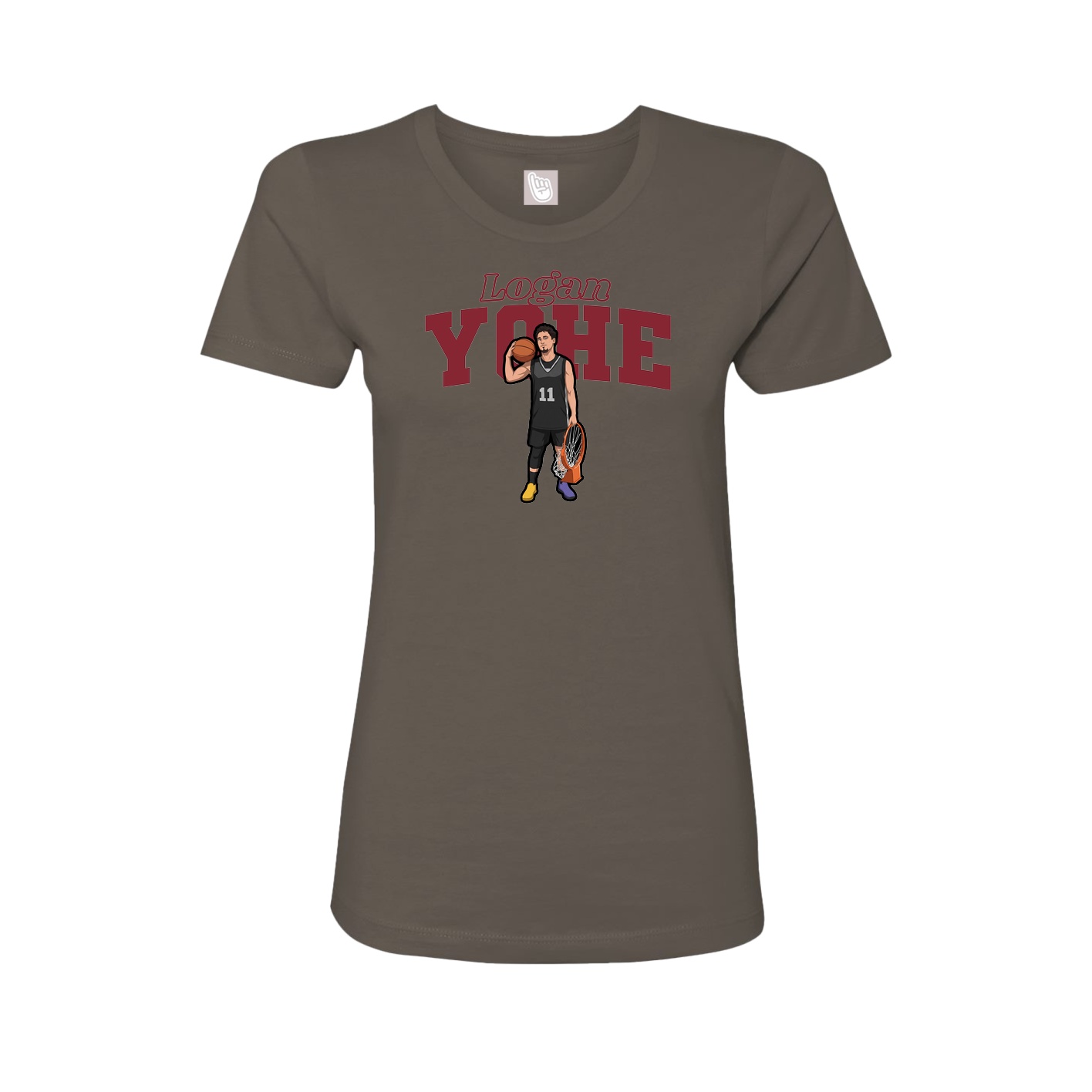 Fitted Women's Tee — Name Arch in Grey