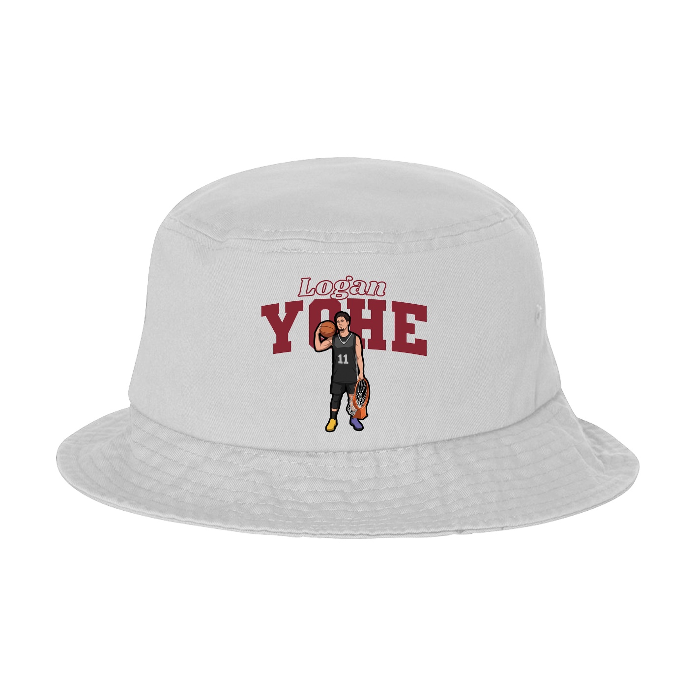 Bucket Cap — Name Arch in White