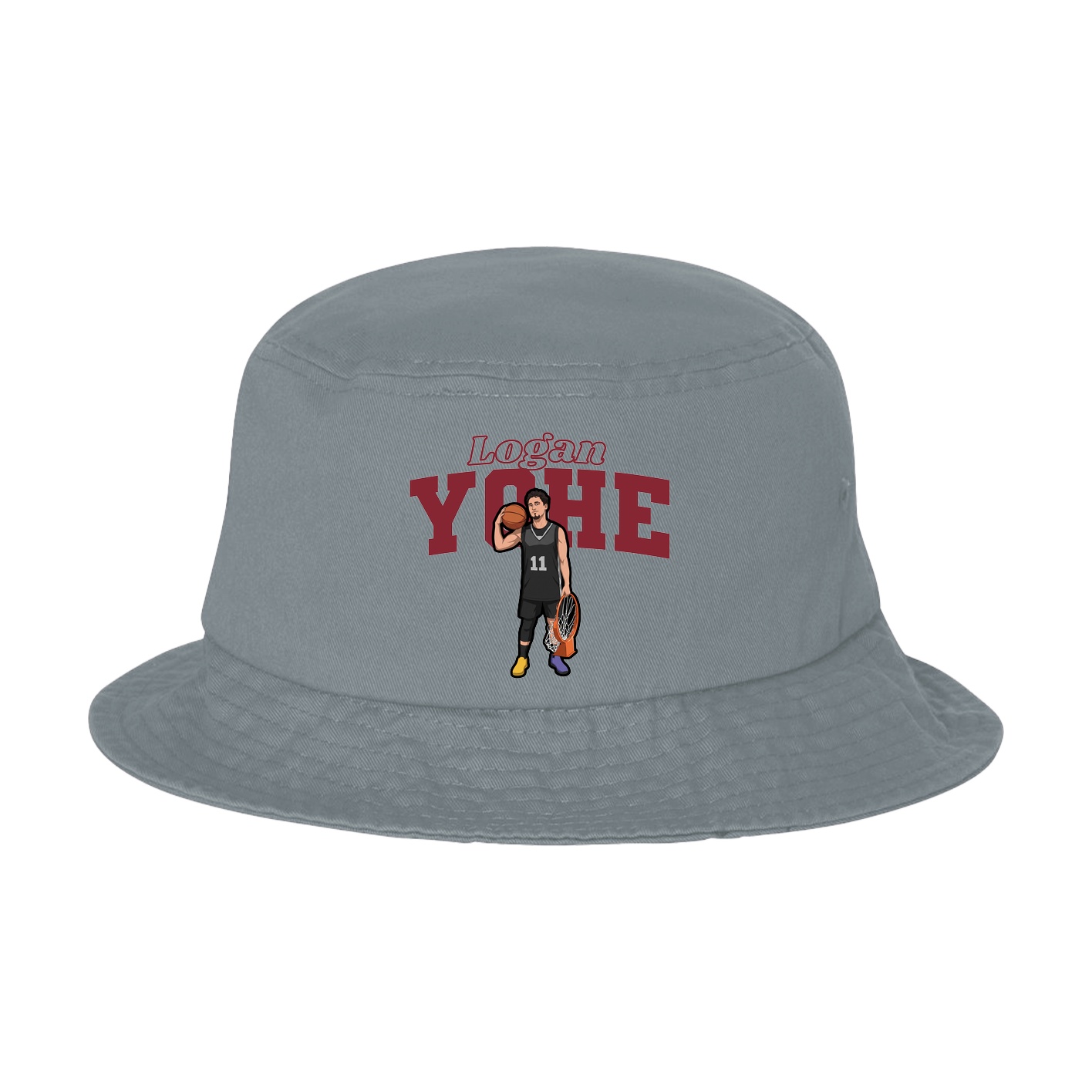 Bucket Cap — Name Arch in Grey