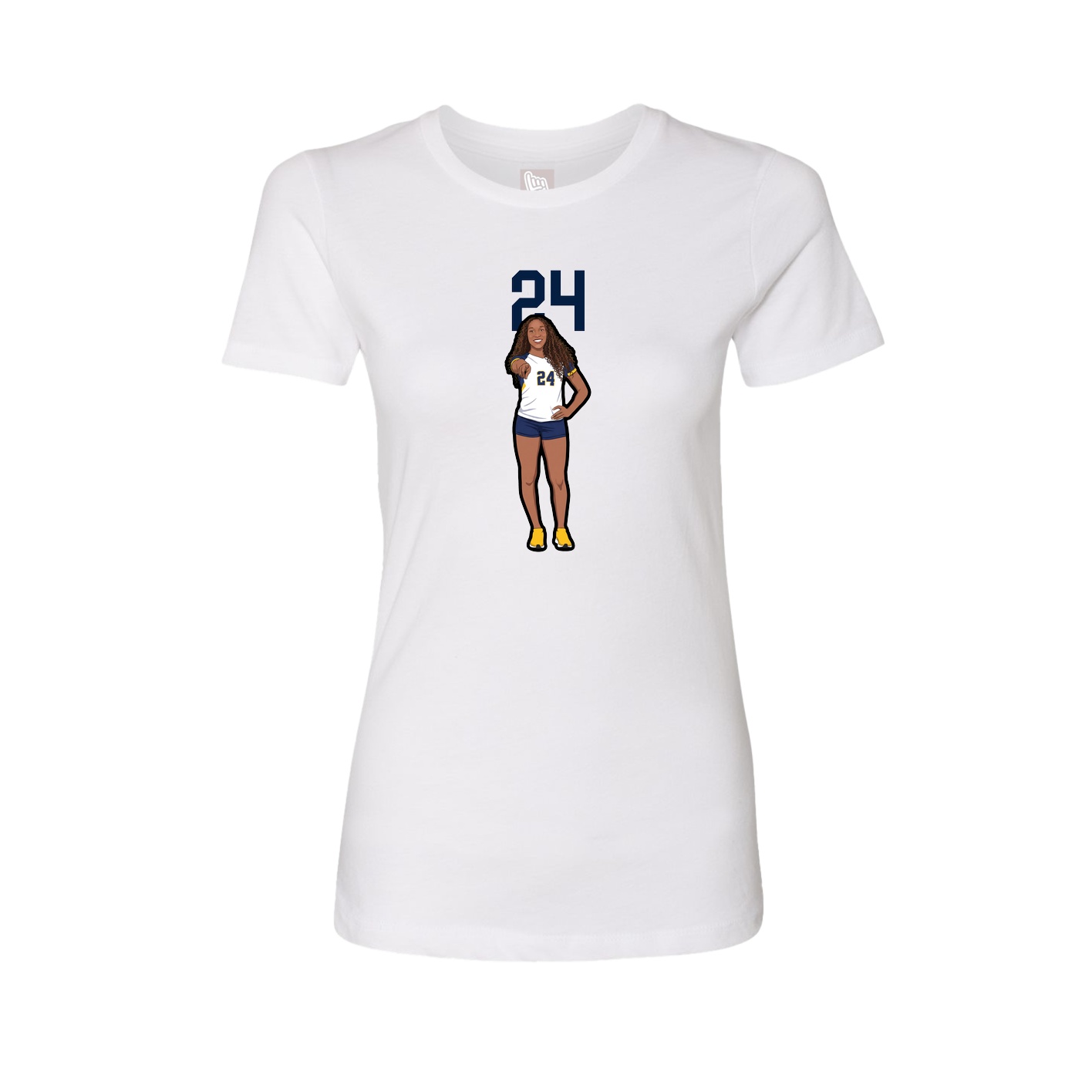 Fitted Women's Tee — Number Top in White