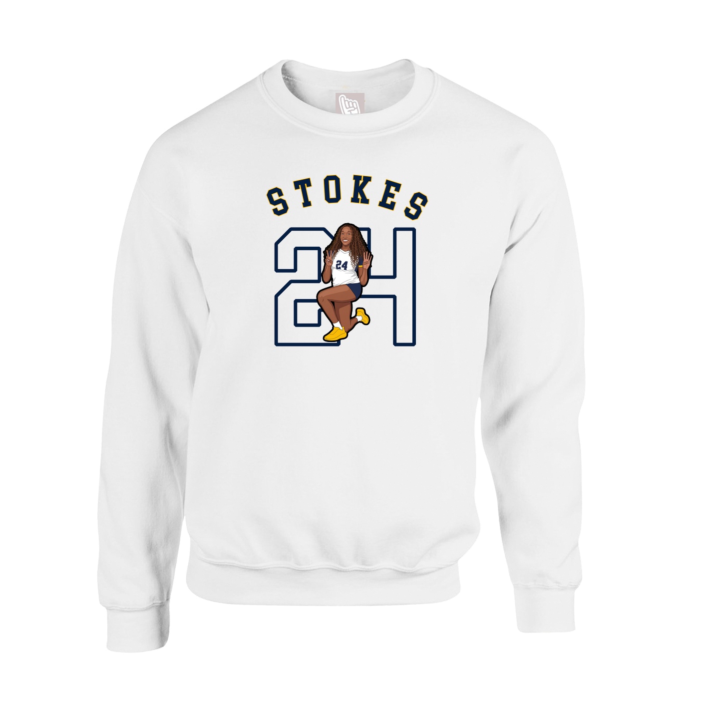 Fleece Crew — Shirsey Arch in White