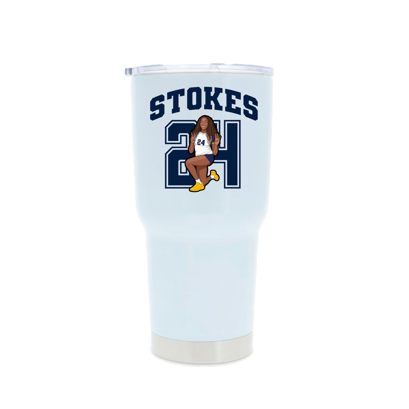30oz Stainless Steel Tumbler — Number in White