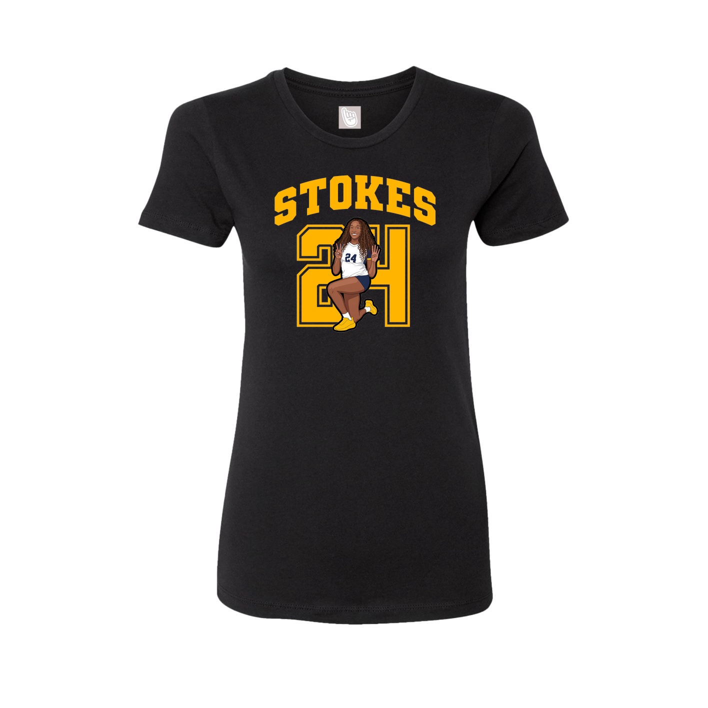 Fitted Women's Tee — Number in Black