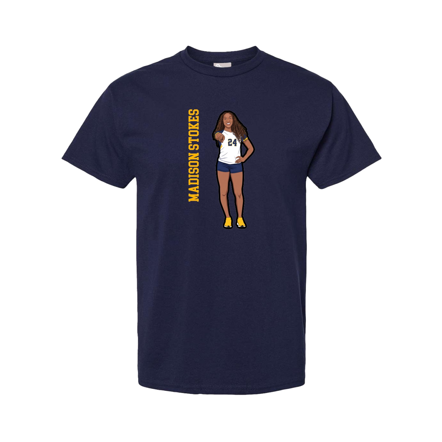 Youth Tee — Name Vertical in Navy