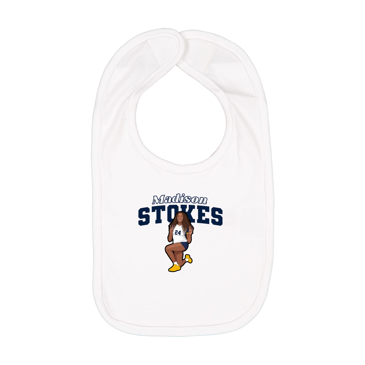 Infant Bib — Name Arch in White