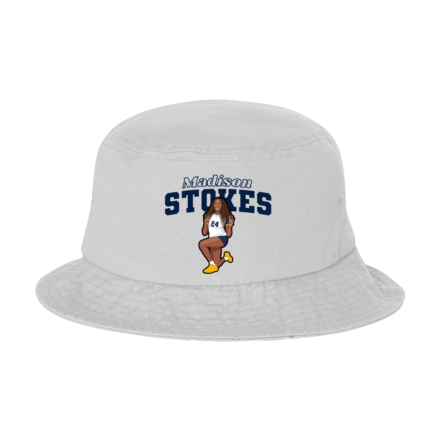 Bucket Cap — Name Arch in White