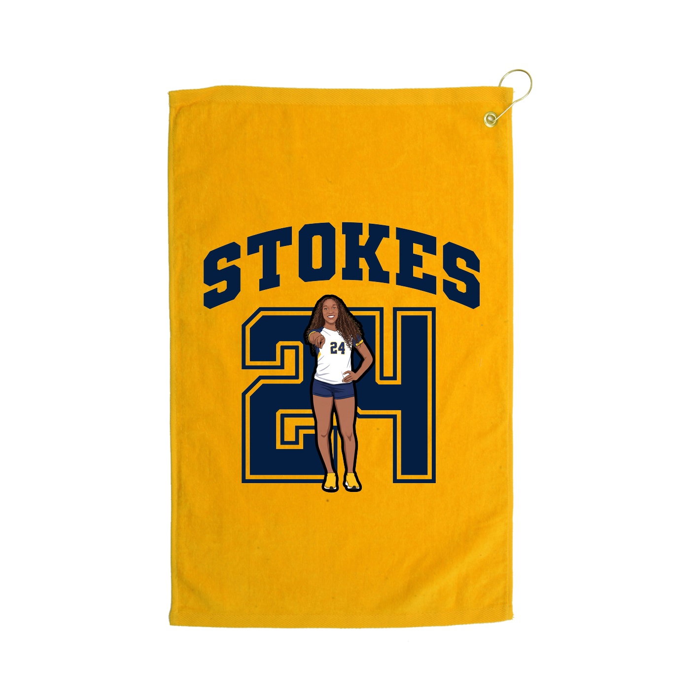 Golf Towel — Number in Gold