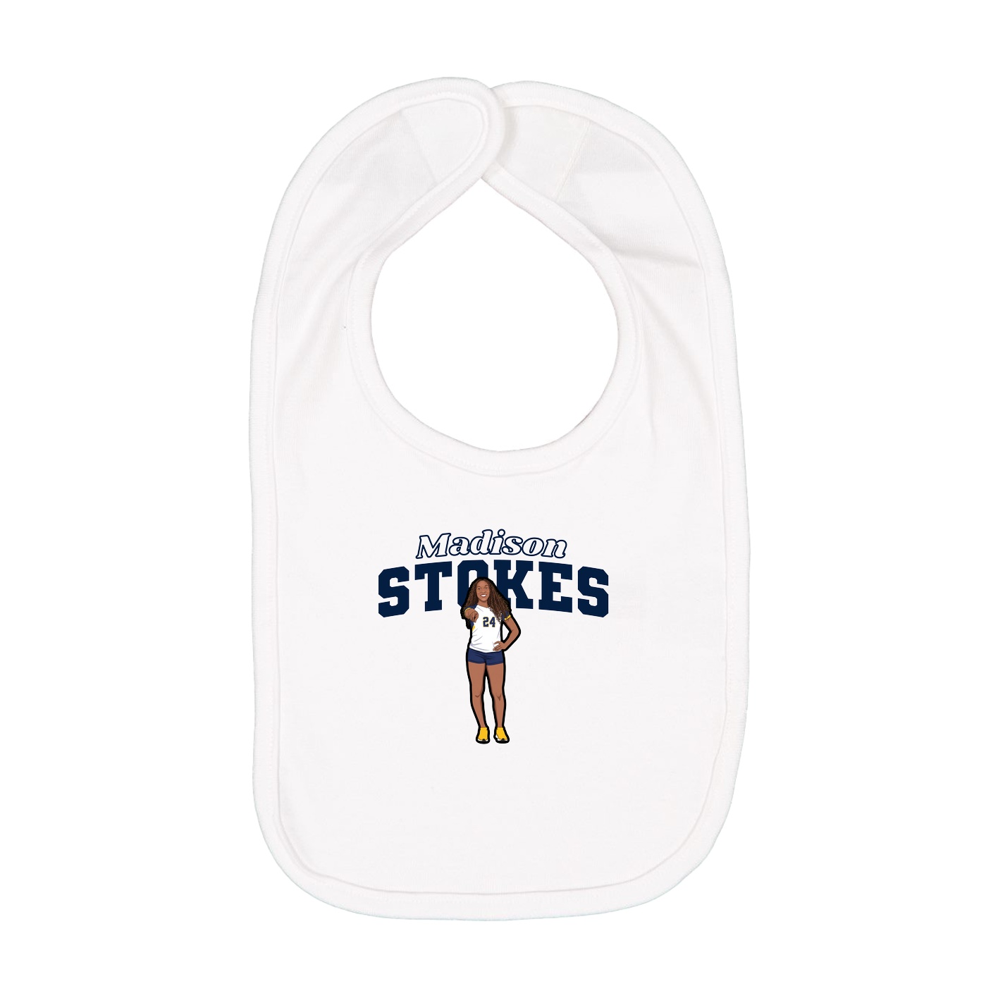 Infant Bib — Name Arch in White
