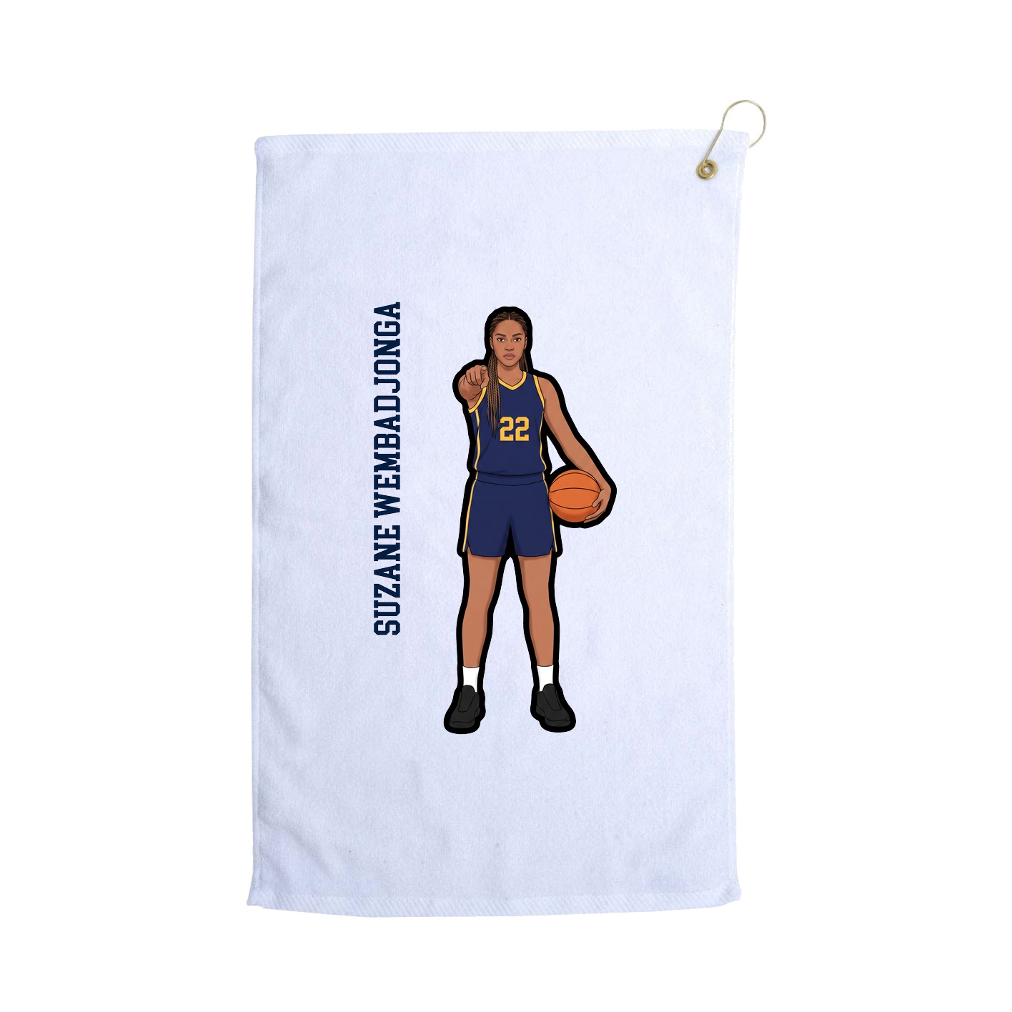 Golf Towel — Name Vertical in White