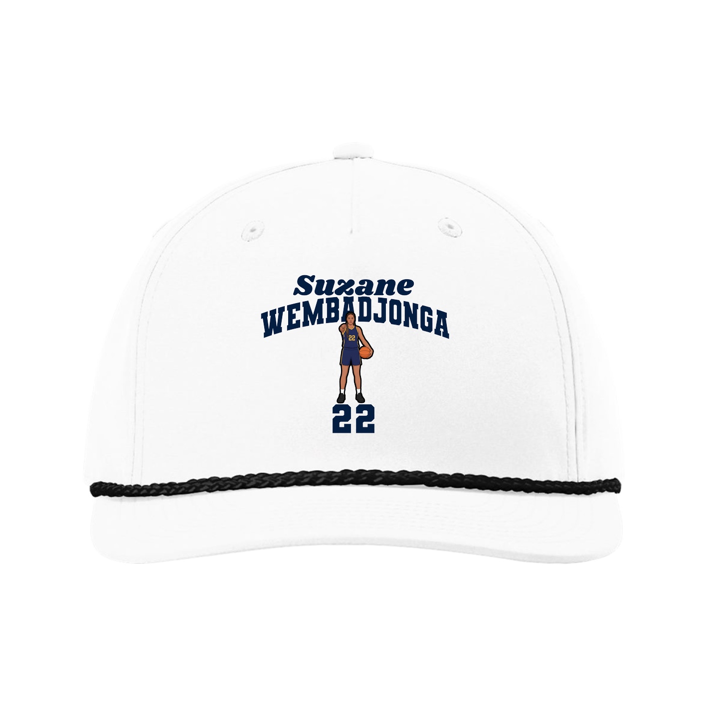 Five-Panel Classic Rope Cap — Signature Arch in White
