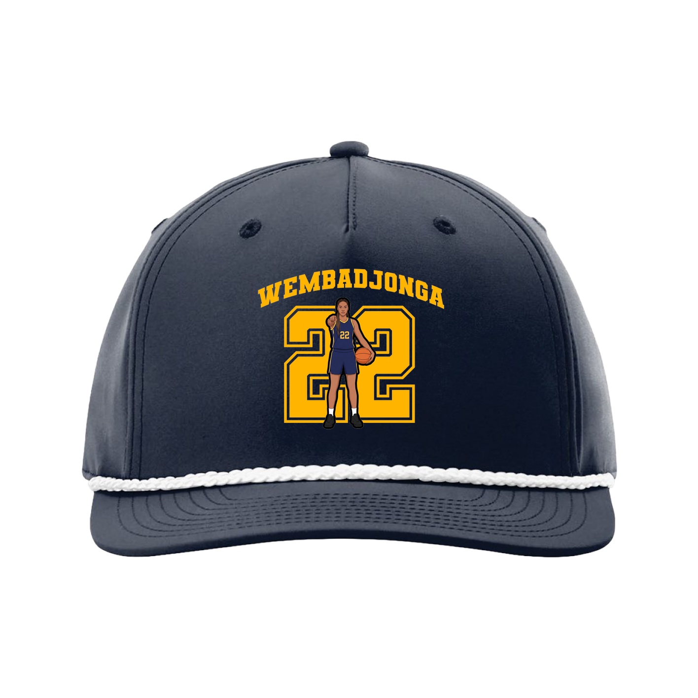 Five-Panel Classic Rope Cap — Number in Navy