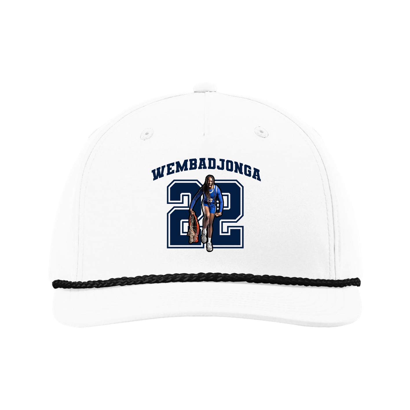Five-Panel Classic Rope Cap — Number in White