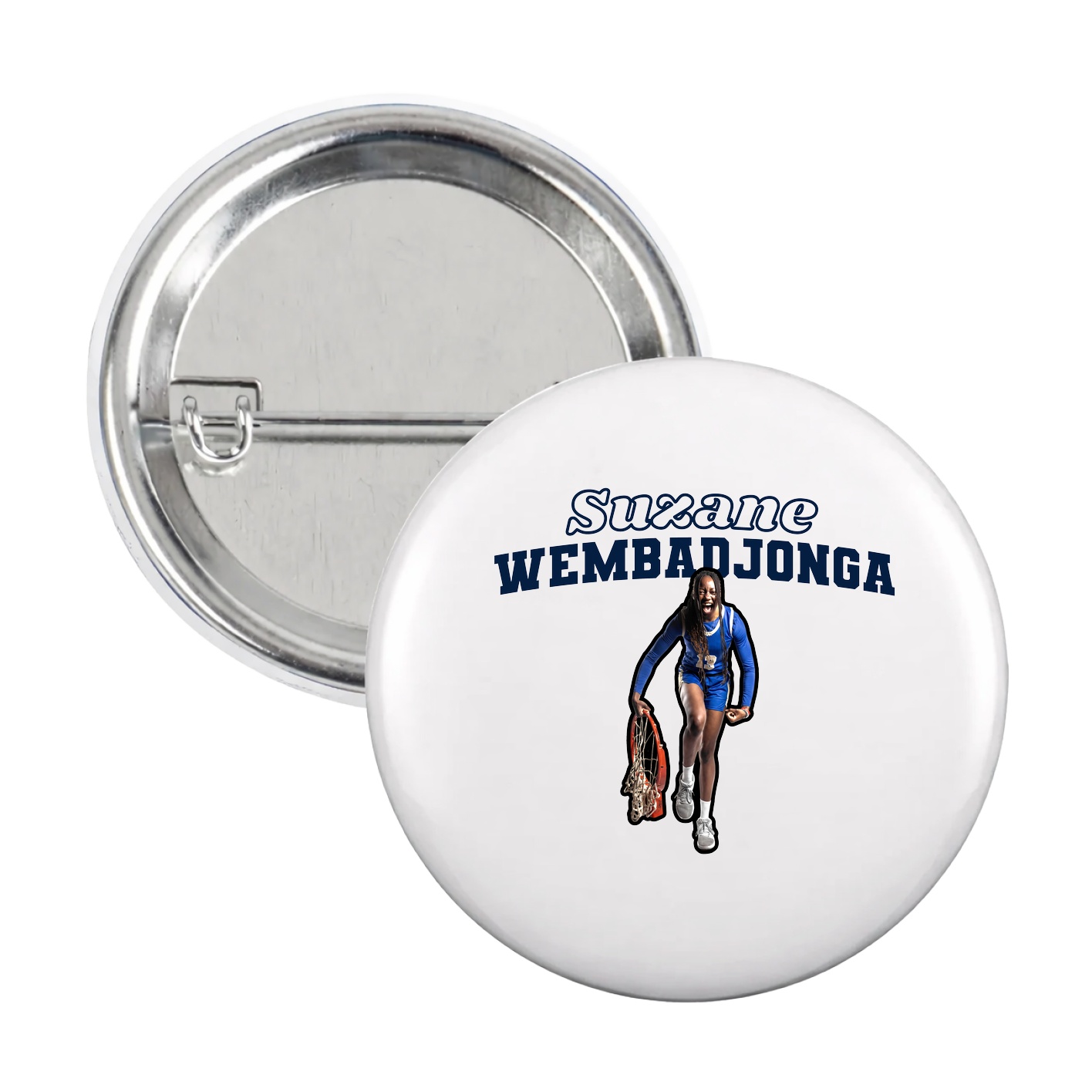 Game Day Button — Name Arch in White