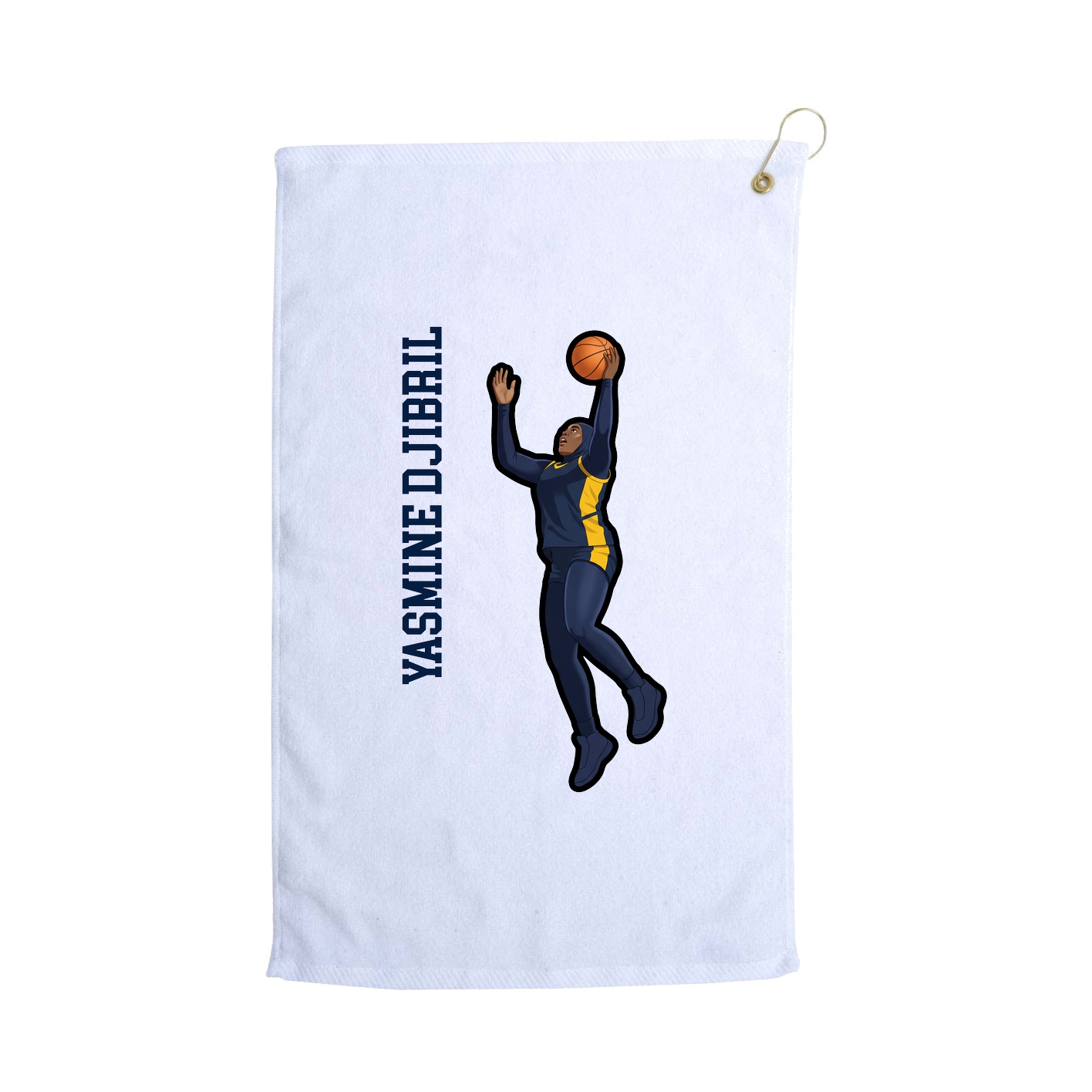 Golf Towel — Name Vertical in White