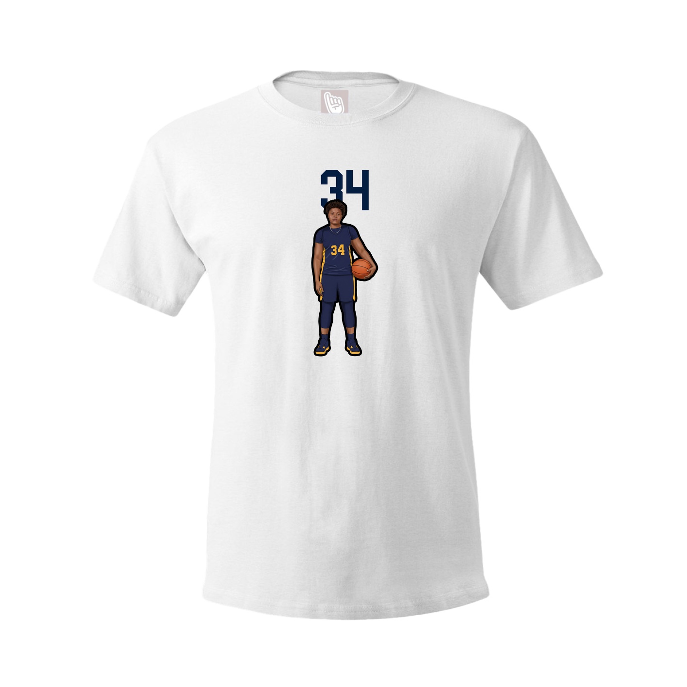 Youth Tee — Number Top in White