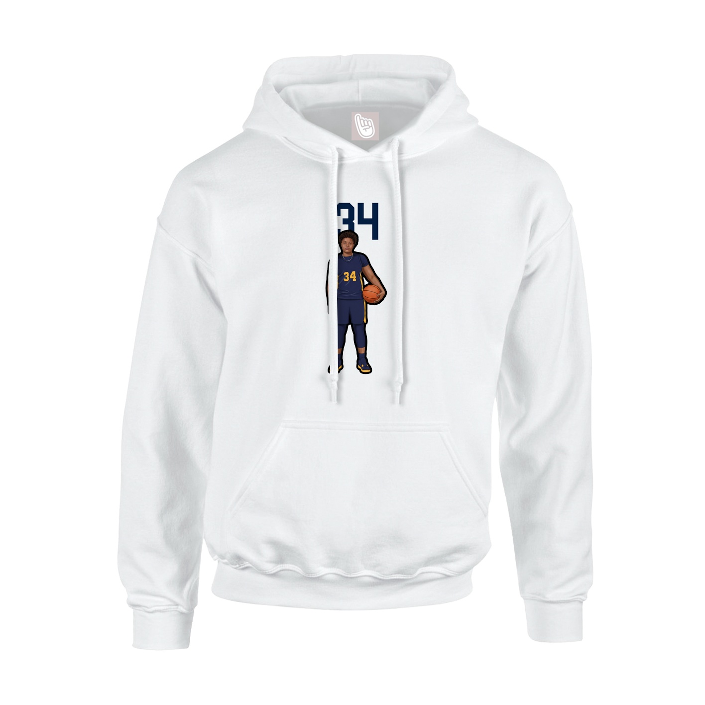 Hoodie — Number Top in White