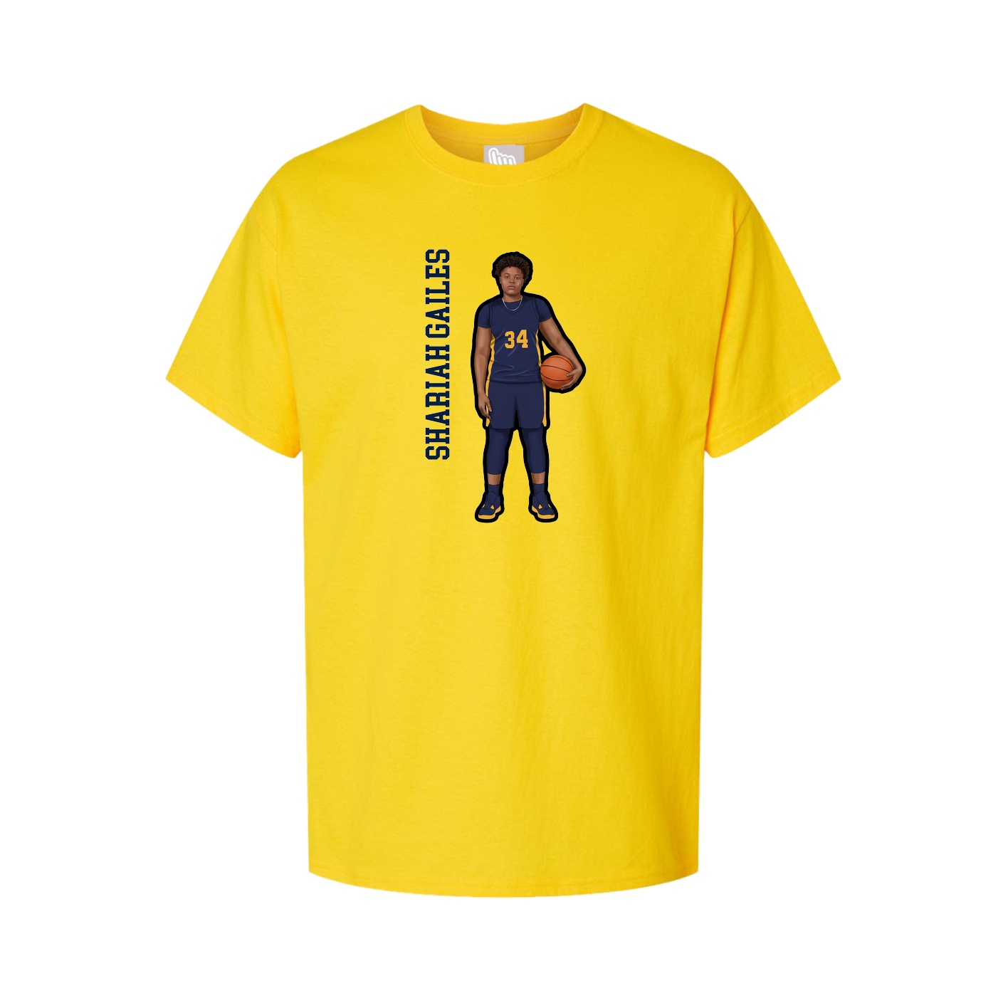 Youth Tee — Name Vertical in Gold