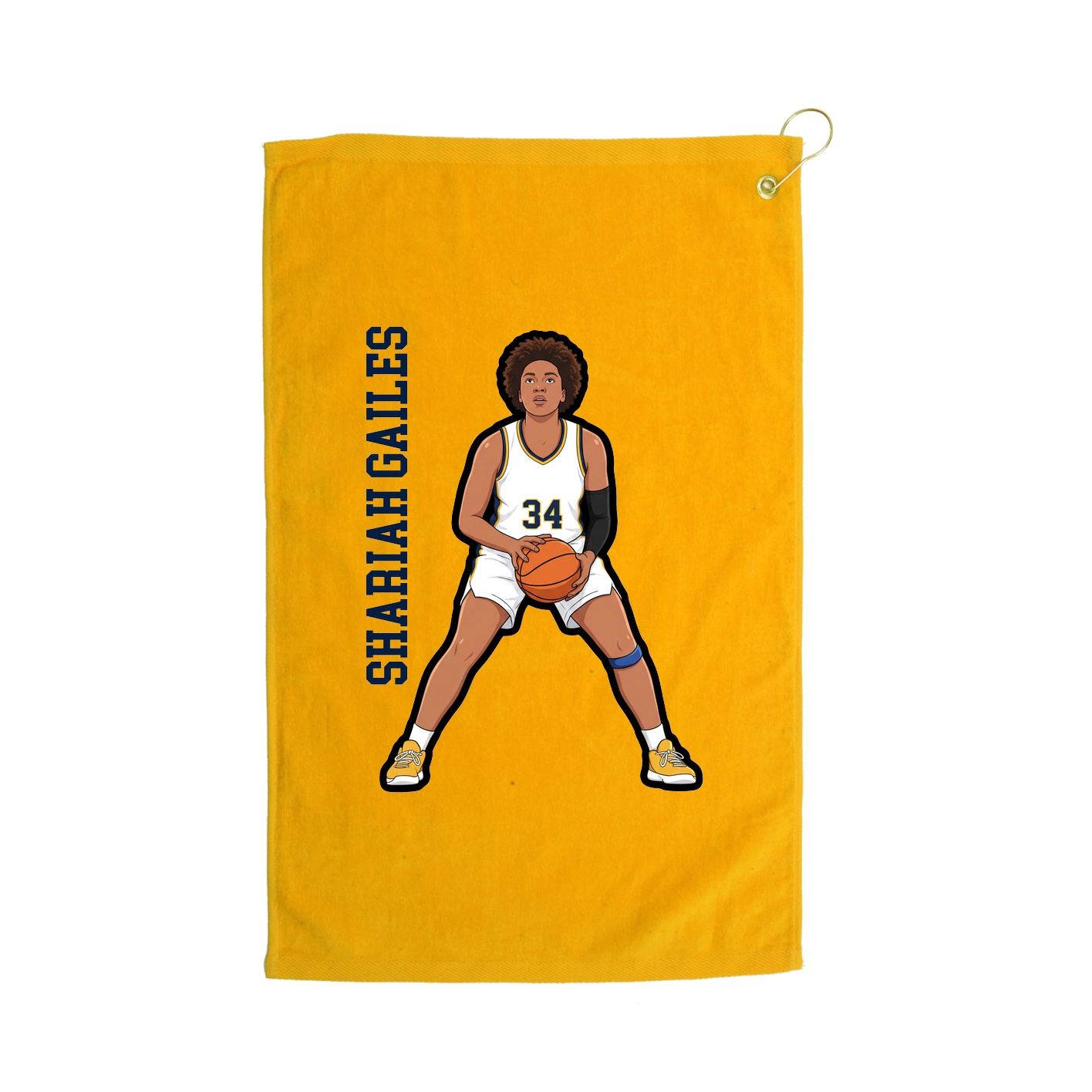 Golf Towel — Name Vertical in Gold