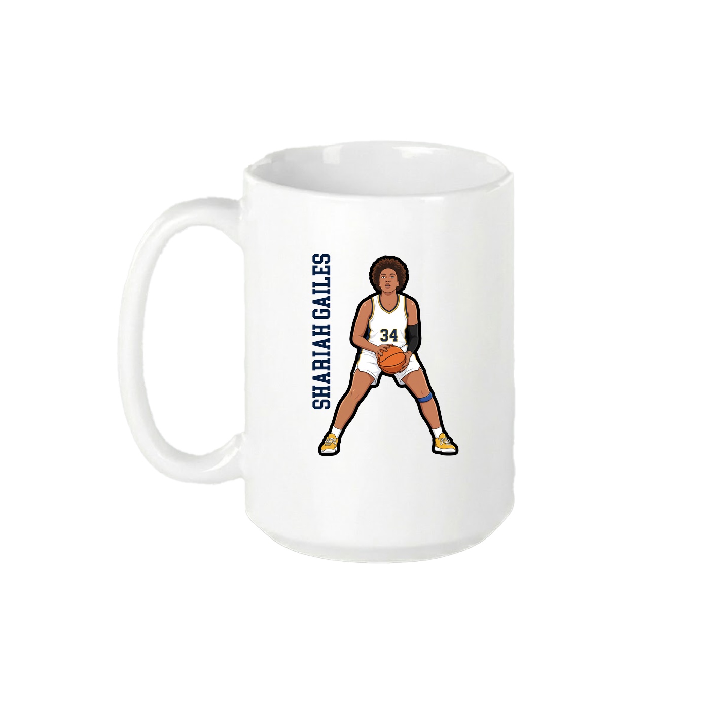 15oz Coffee Mug — Name Vertical in White