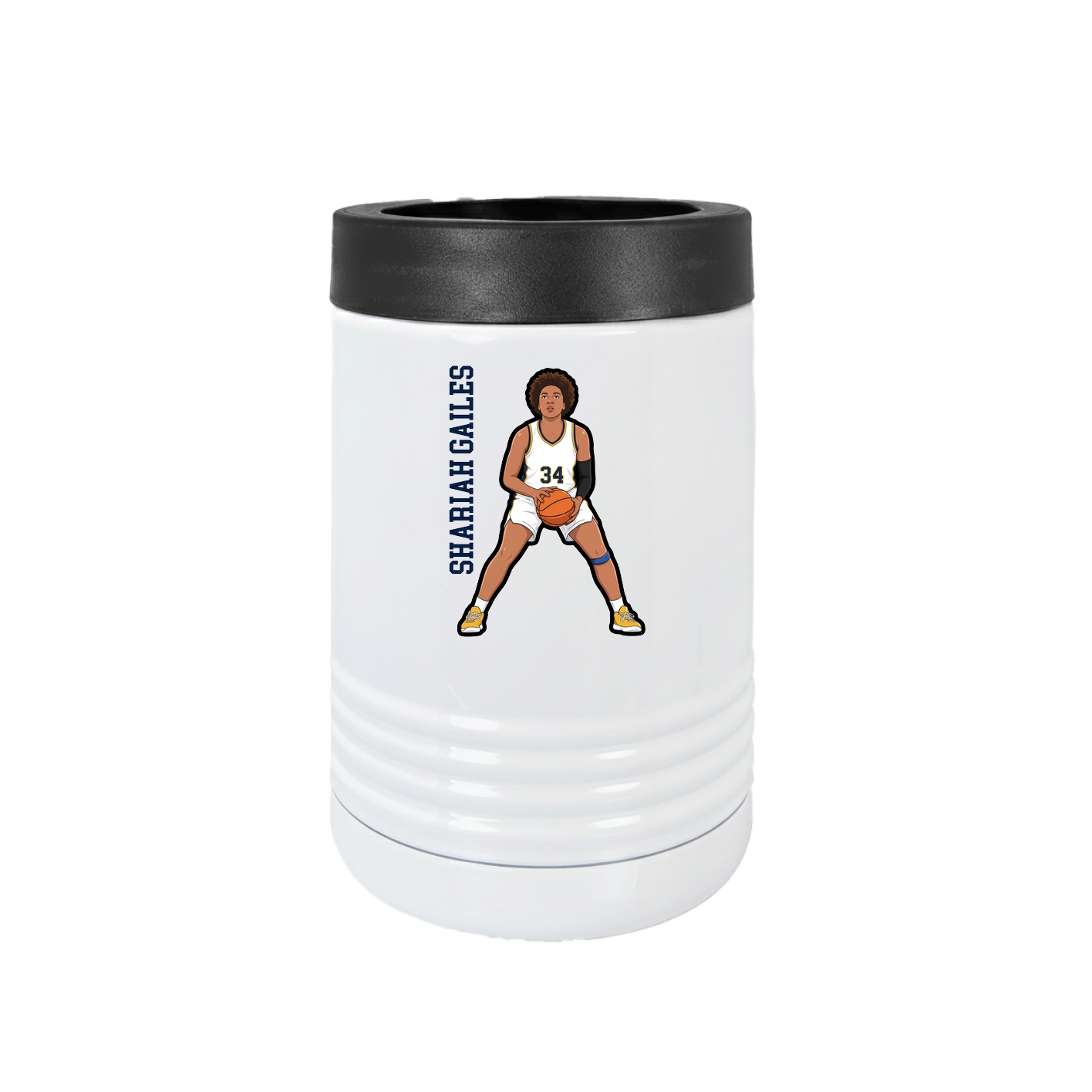 Beverage Holder — Name Vertical in White
