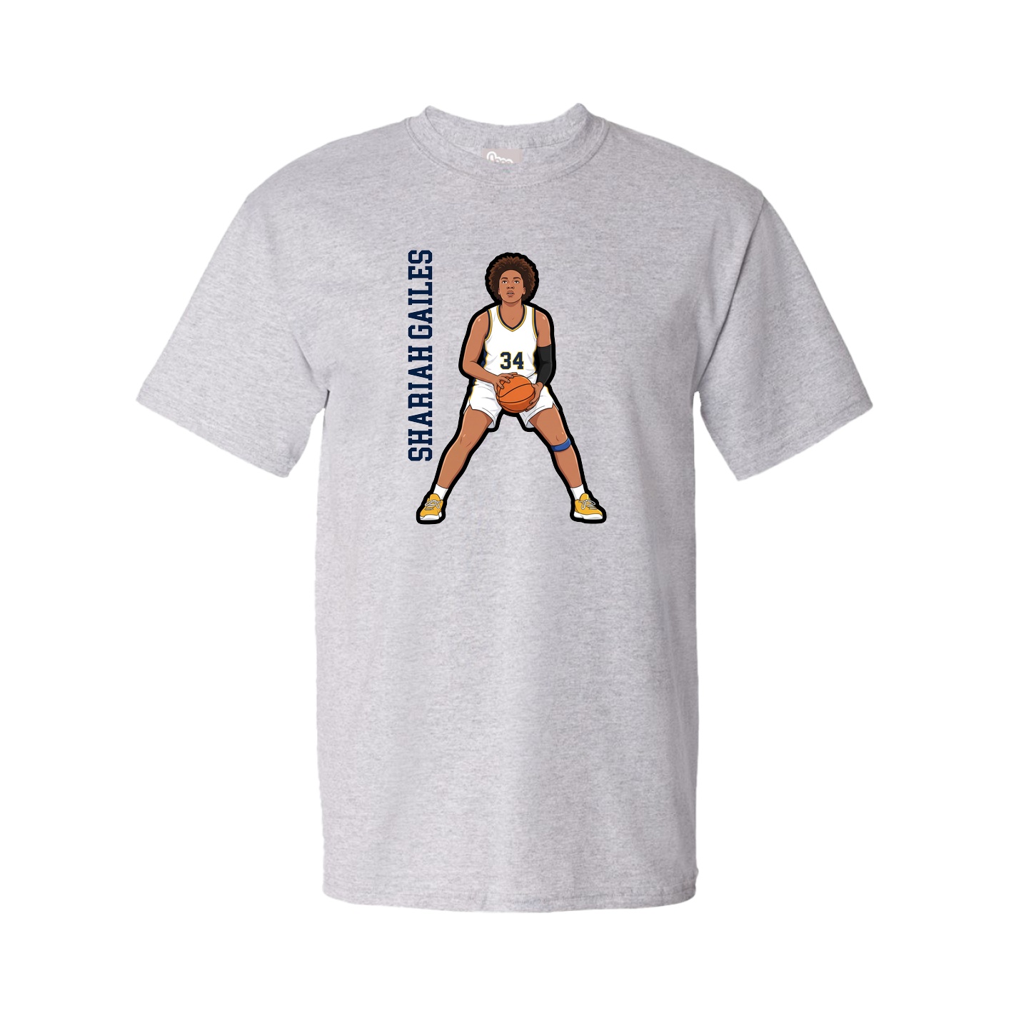 Tee — Name Vertical in Grey