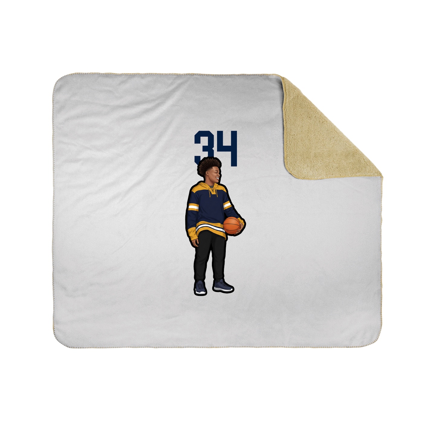 Throw Blanket — Number Top in White