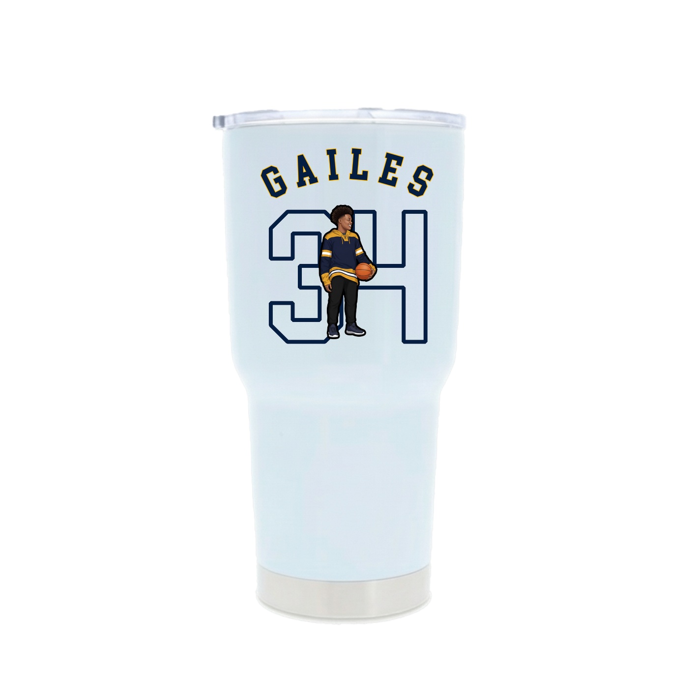 30oz Stainless Steel Tumbler — Shirsey Arch in White
