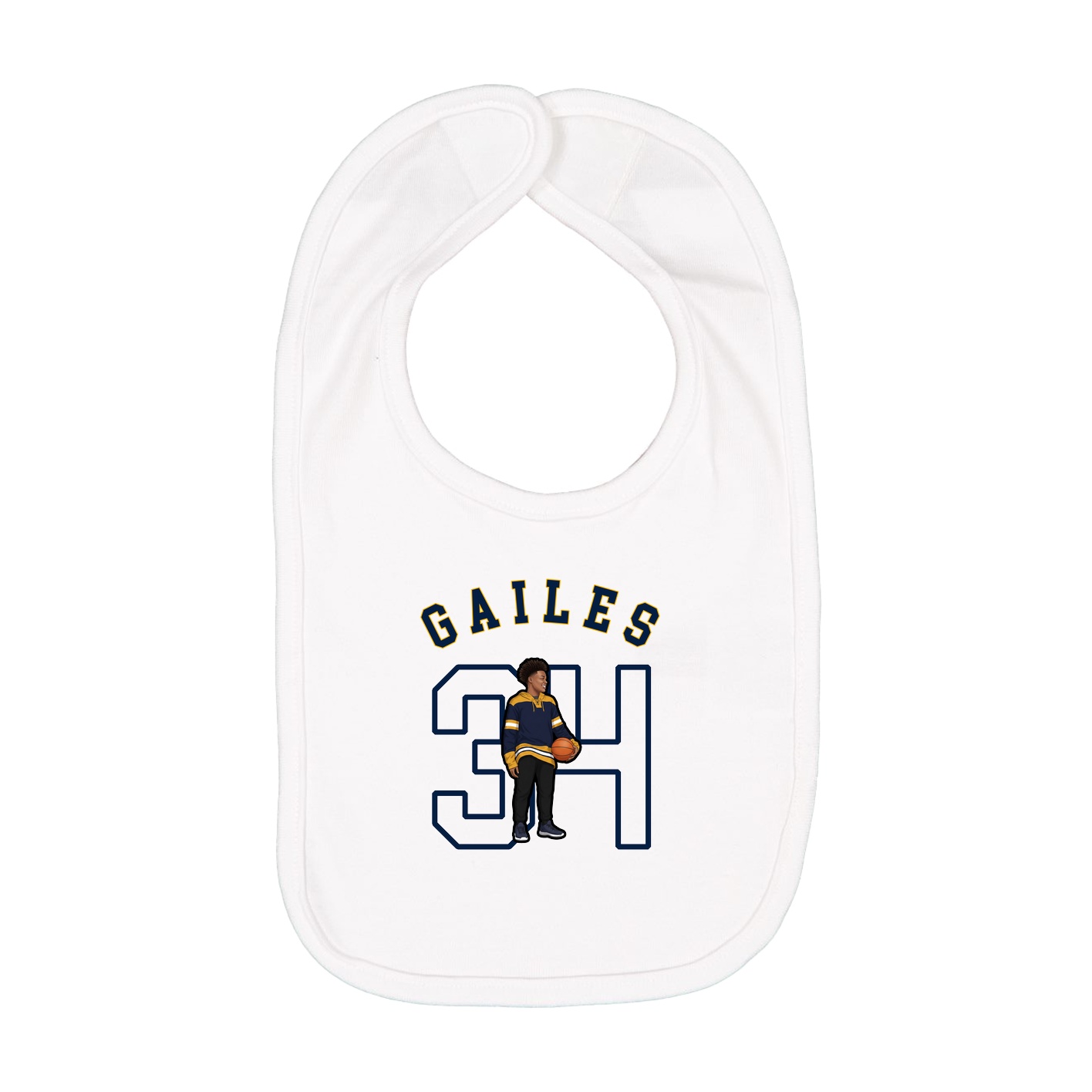 Infant Bib — Shirsey Arch in White