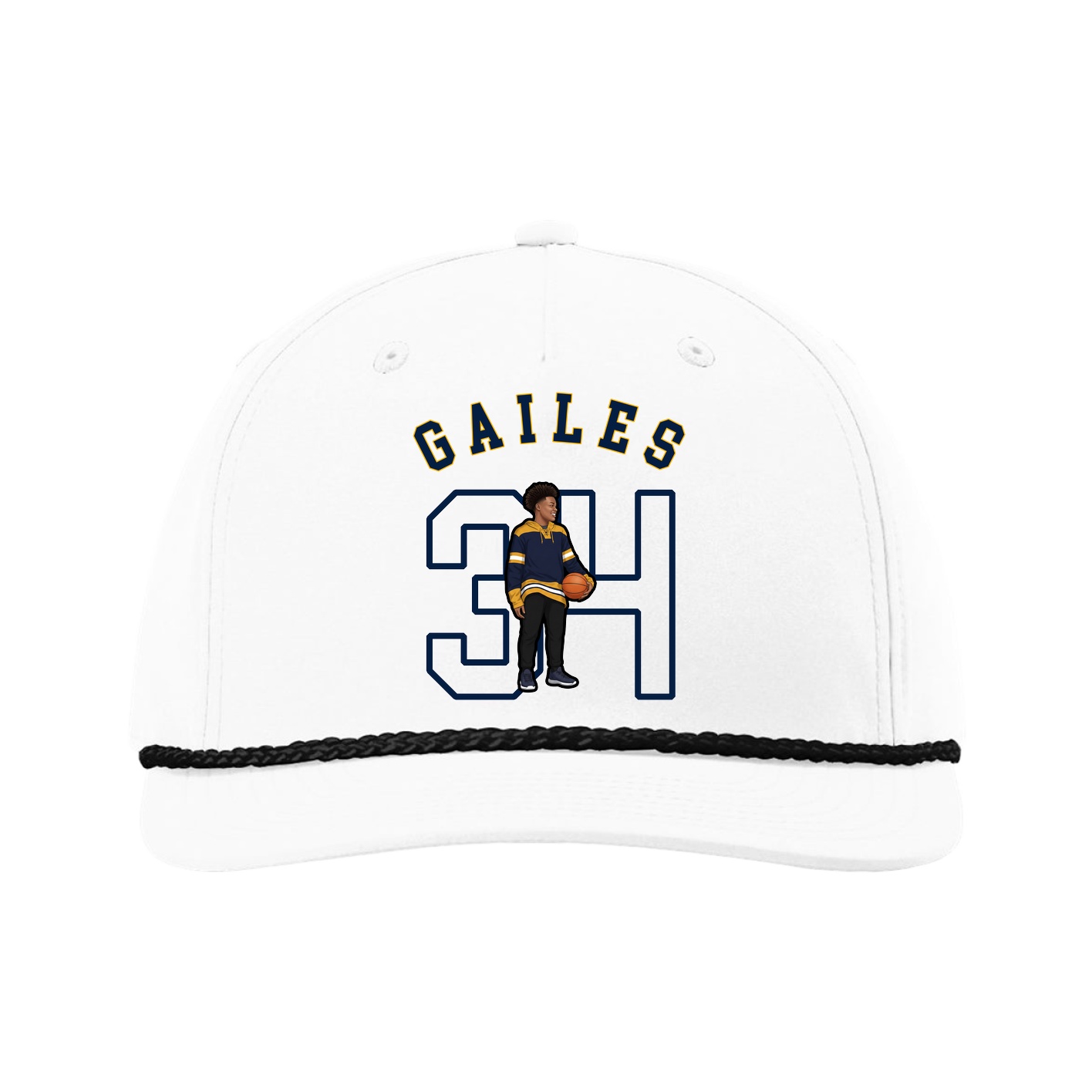 Five-Panel Classic Rope Cap — Shirsey Arch in White