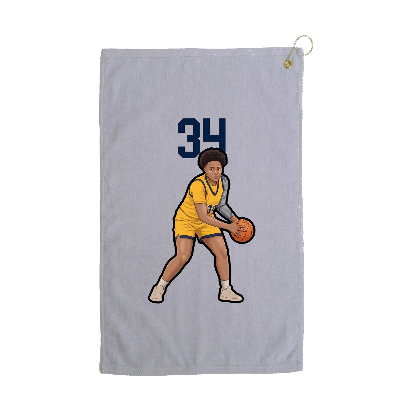 Golf Towel — Number Top in Grey