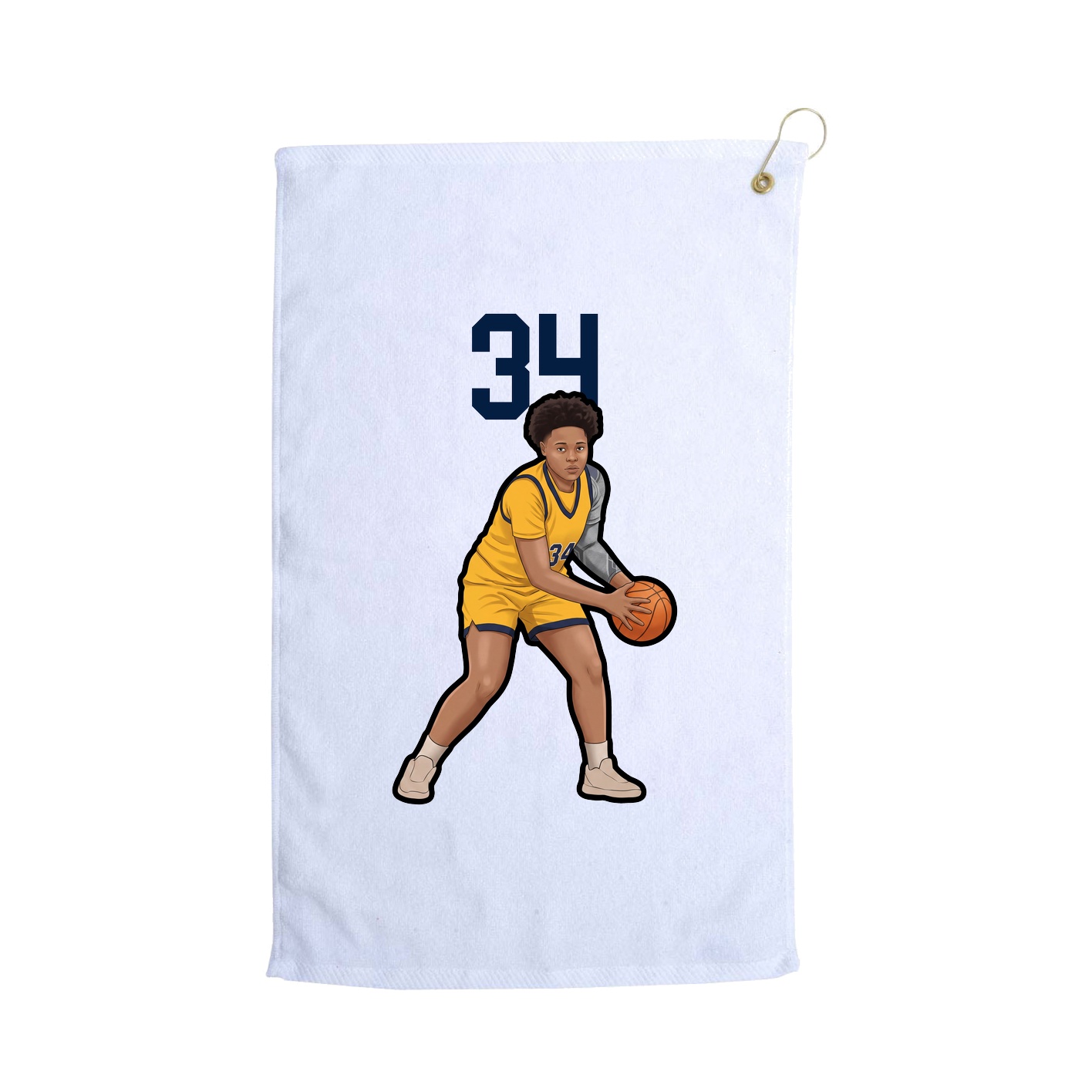 Golf Towel — Number Top in White