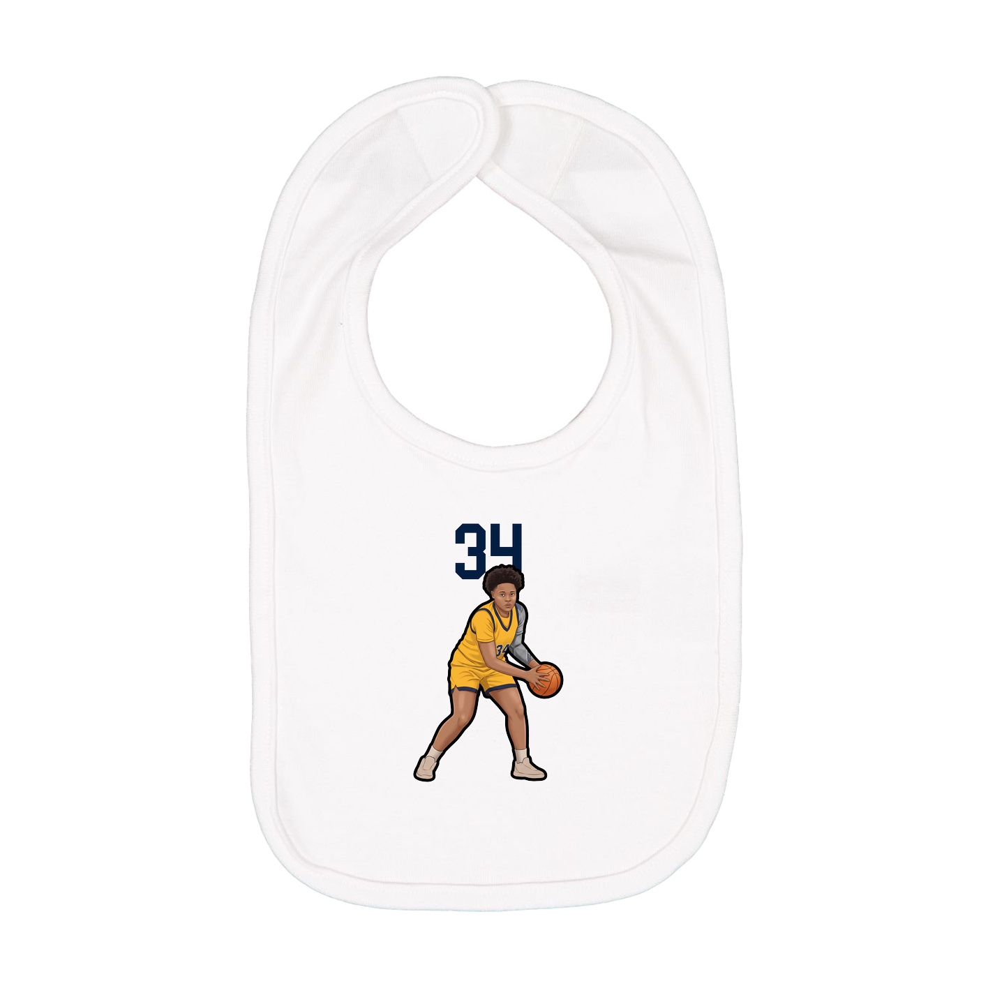 Infant Bib — Number Top in White