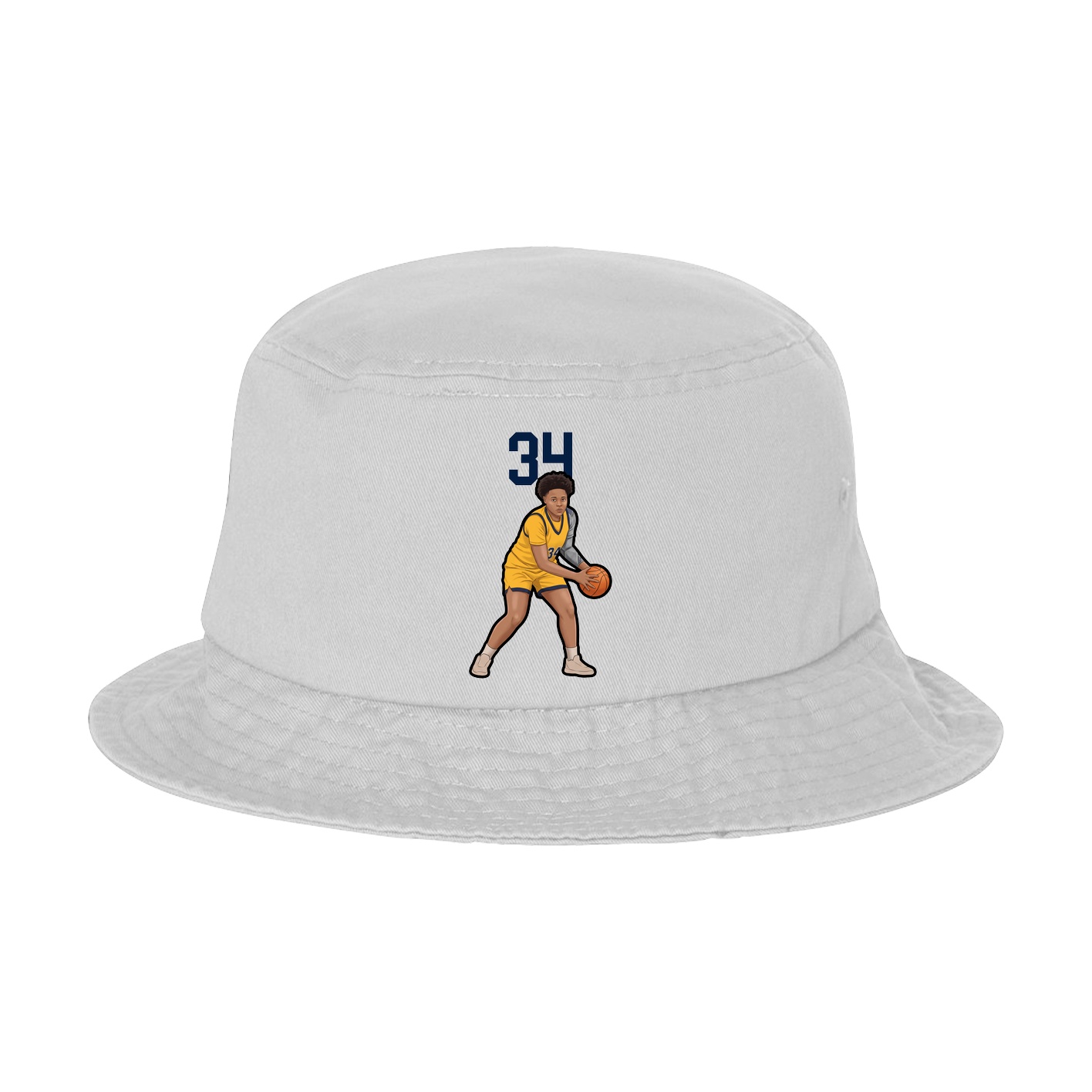 Bucket Cap — Number Top in White