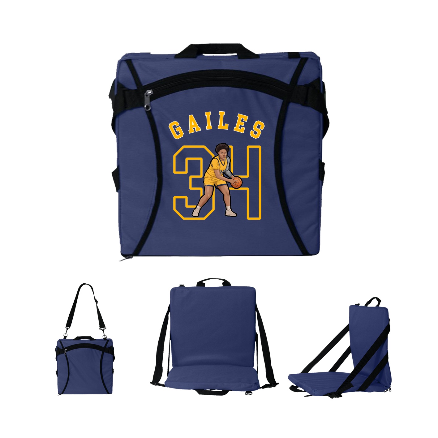 Folding Stadium Seat — Shirsey Arch in Navy