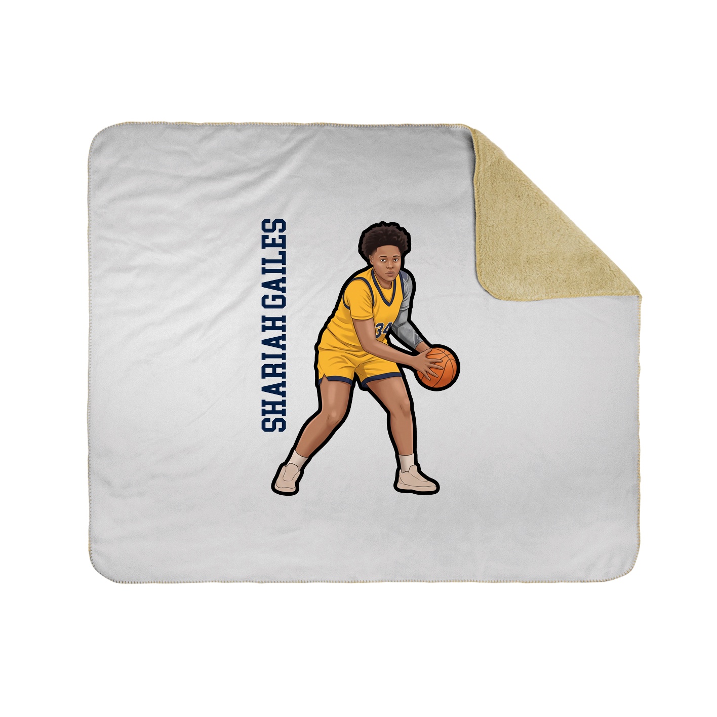 Throw Blanket — Name Vertical in White