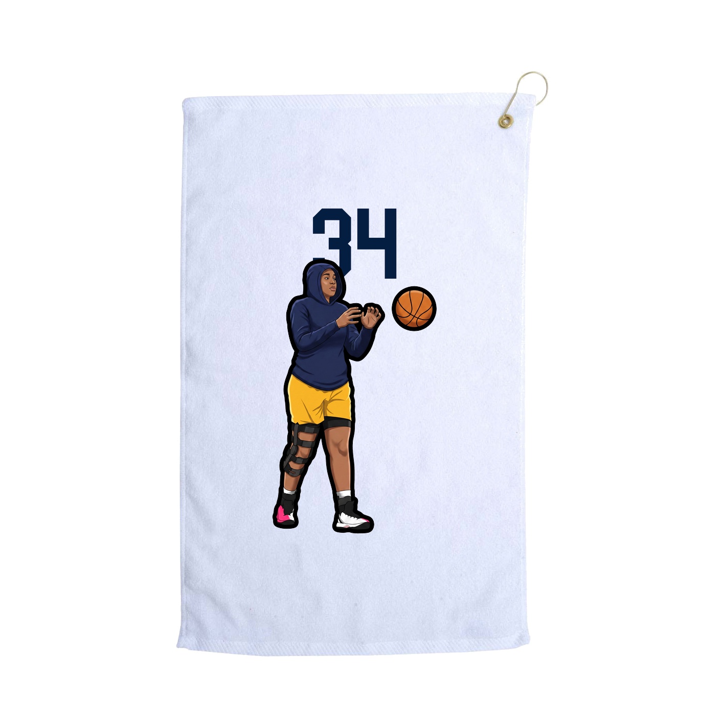 Golf Towel — Number Top in White
