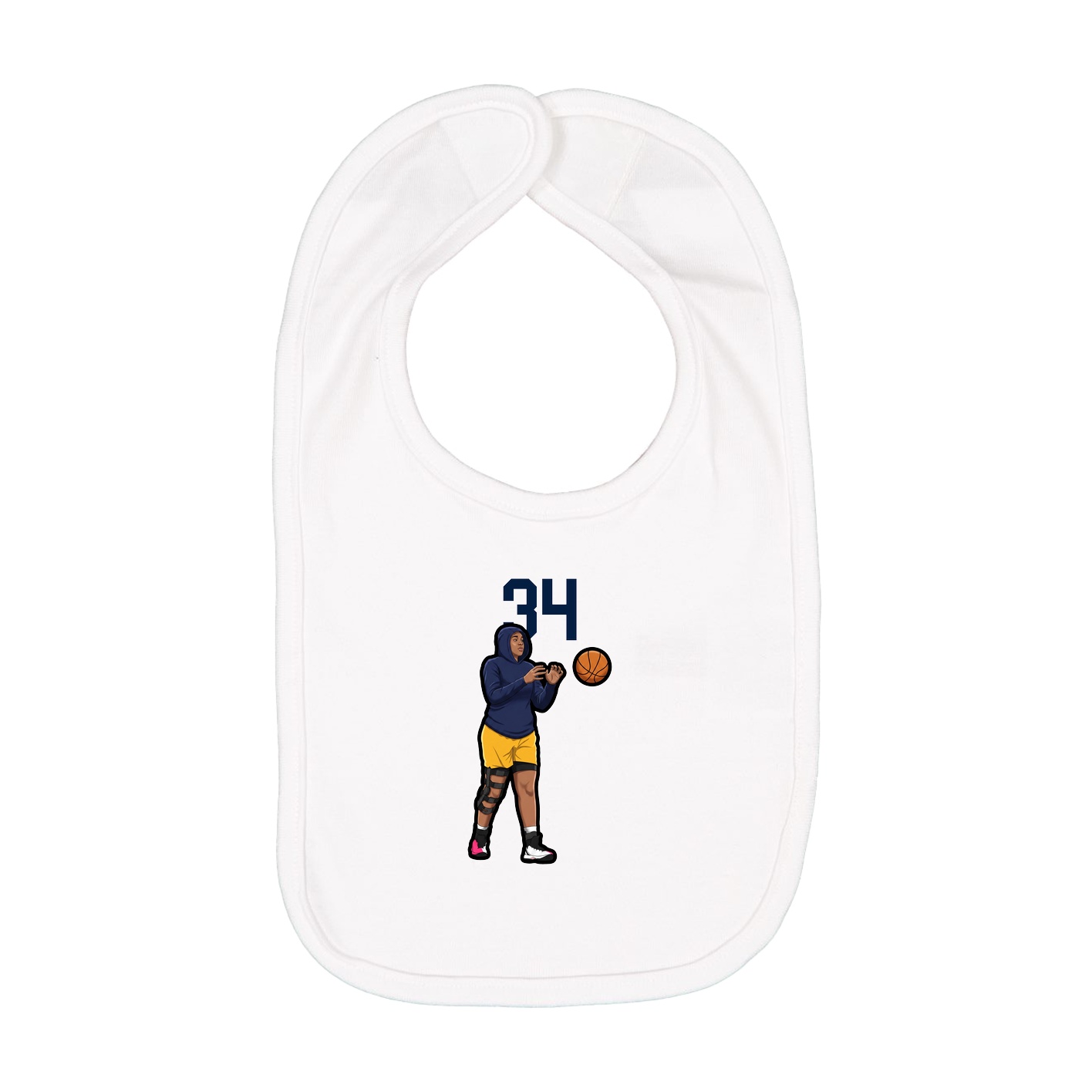 Infant Bib — Number Top in White