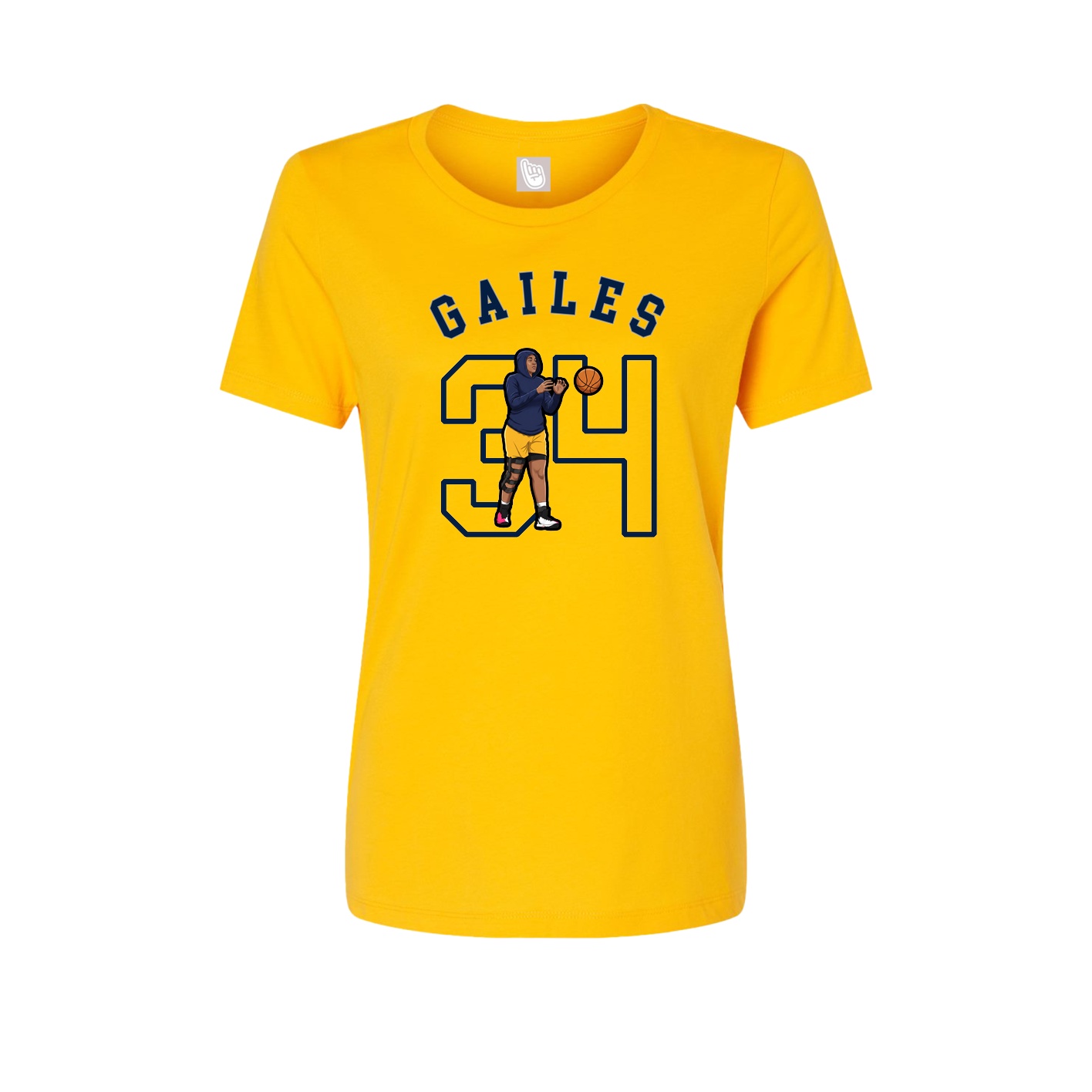 Fitted Women's Tee — Shirsey Arch in Gold