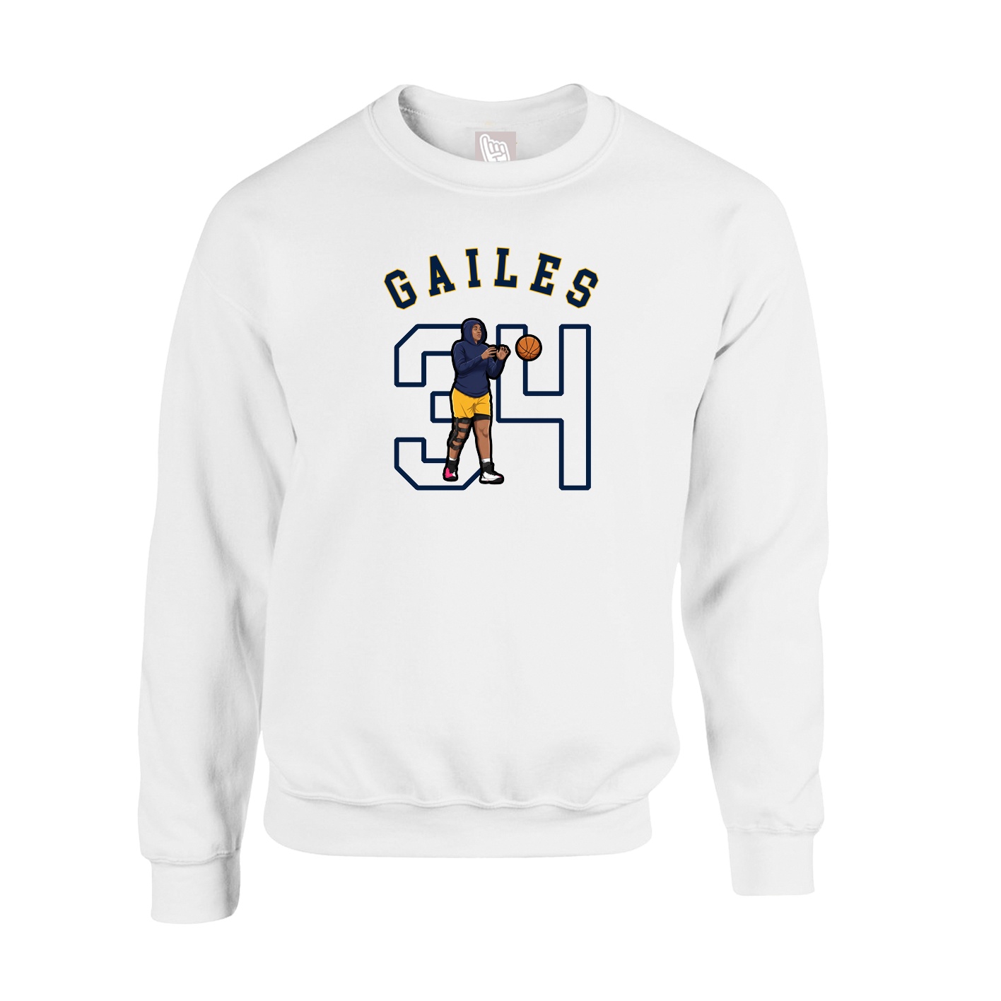 Fleece Crew — Shirsey Arch in White