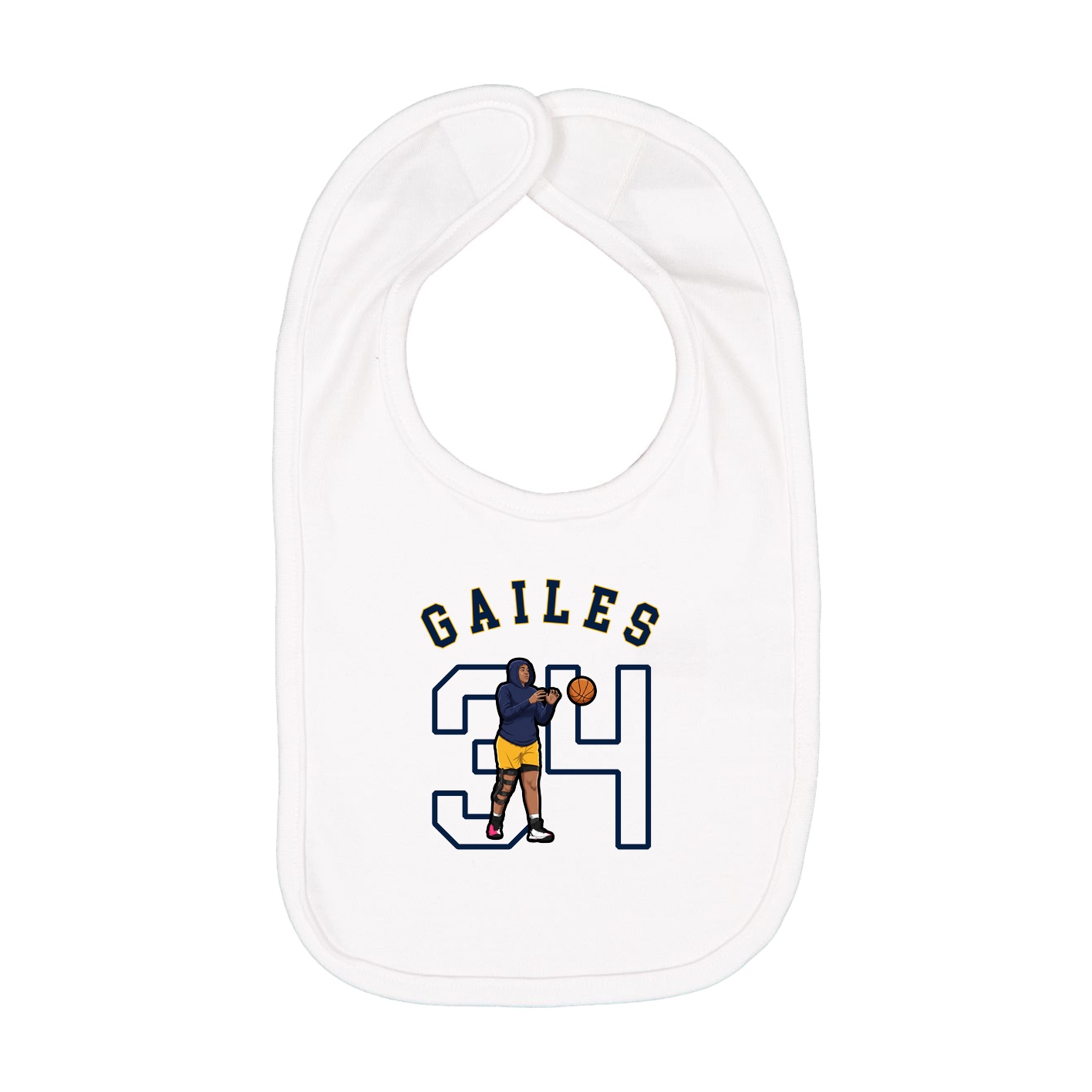Infant Bib — Shirsey Arch in White