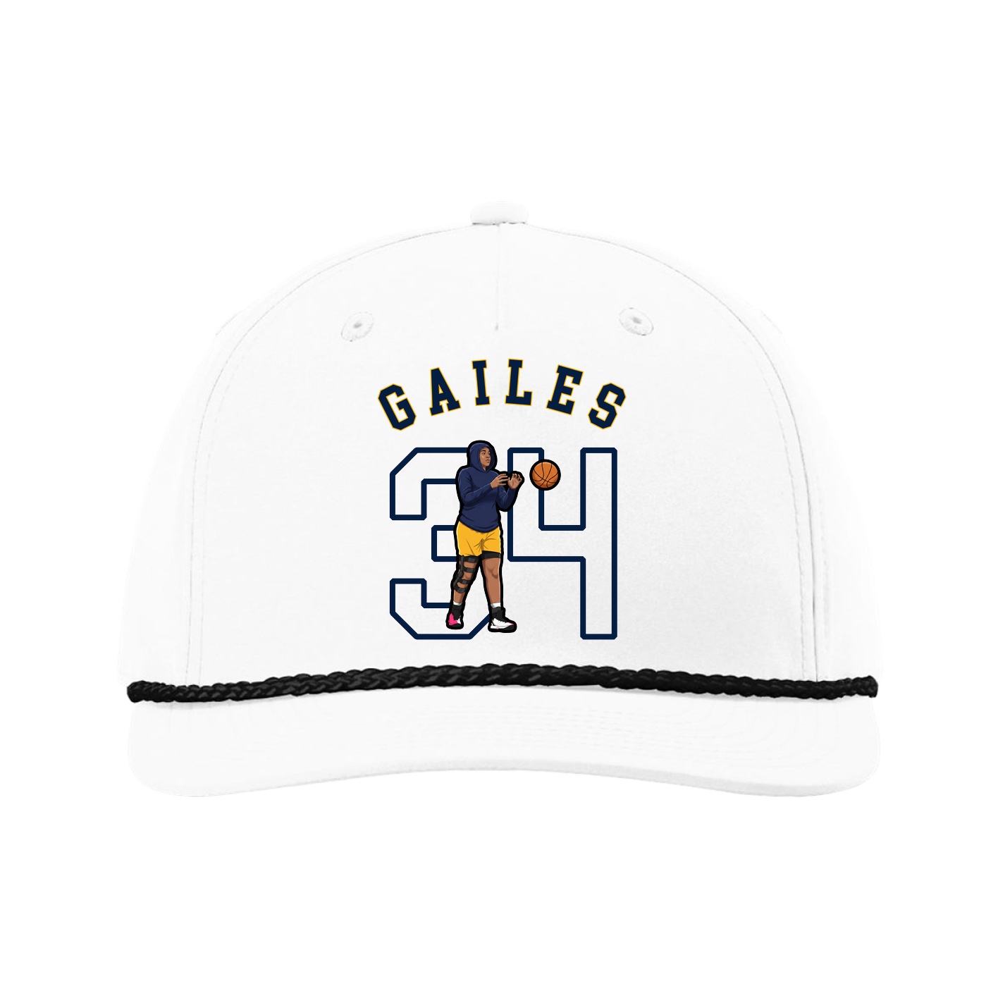 Five-Panel Classic Rope Cap — Shirsey Arch in White