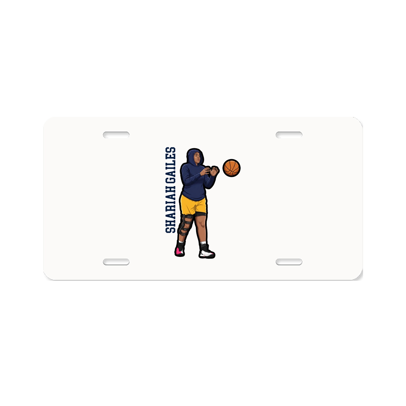 License Plate — Name Vertical in Classic