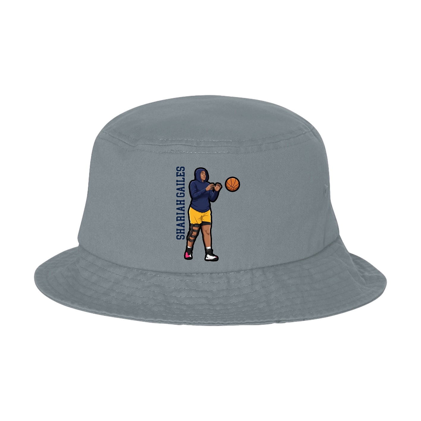 Bucket Cap — Name Vertical in Grey