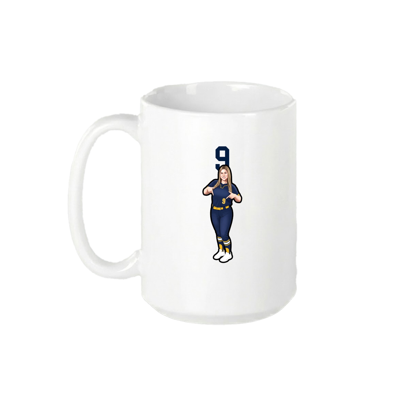 15oz Coffee Mug — Number Top in White