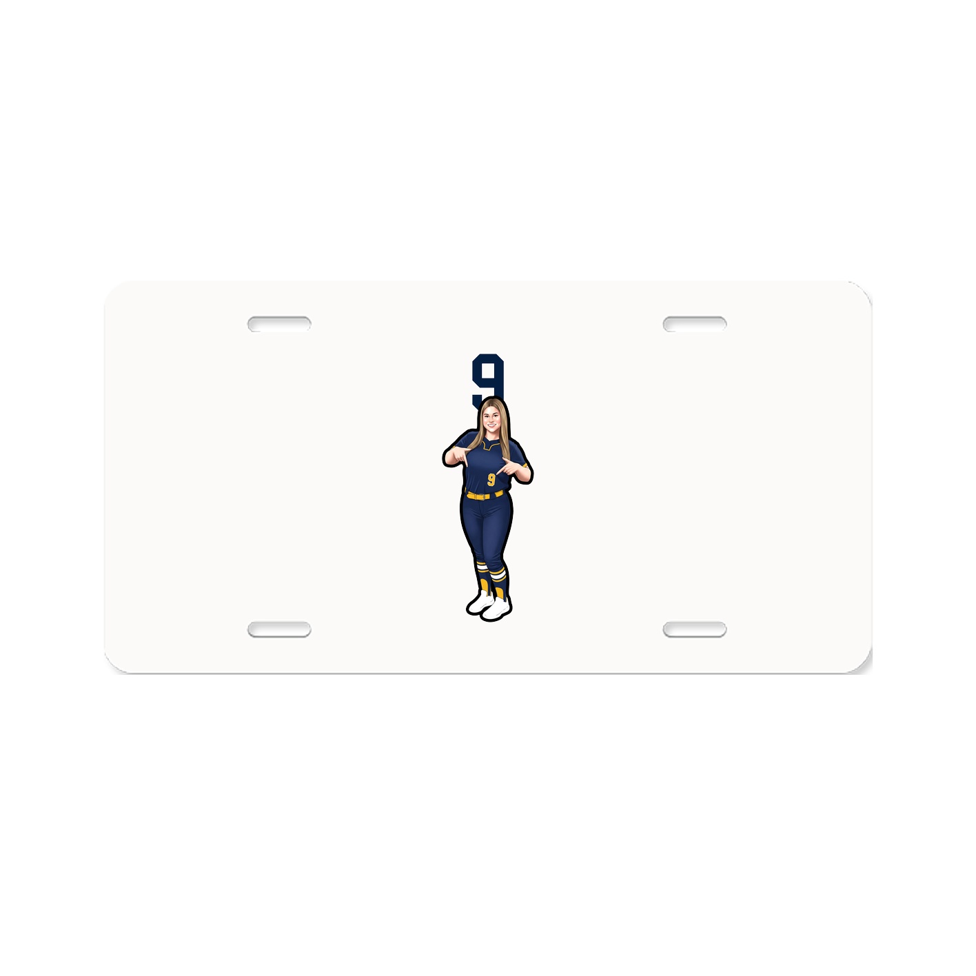License Plate — Number Top in Classic