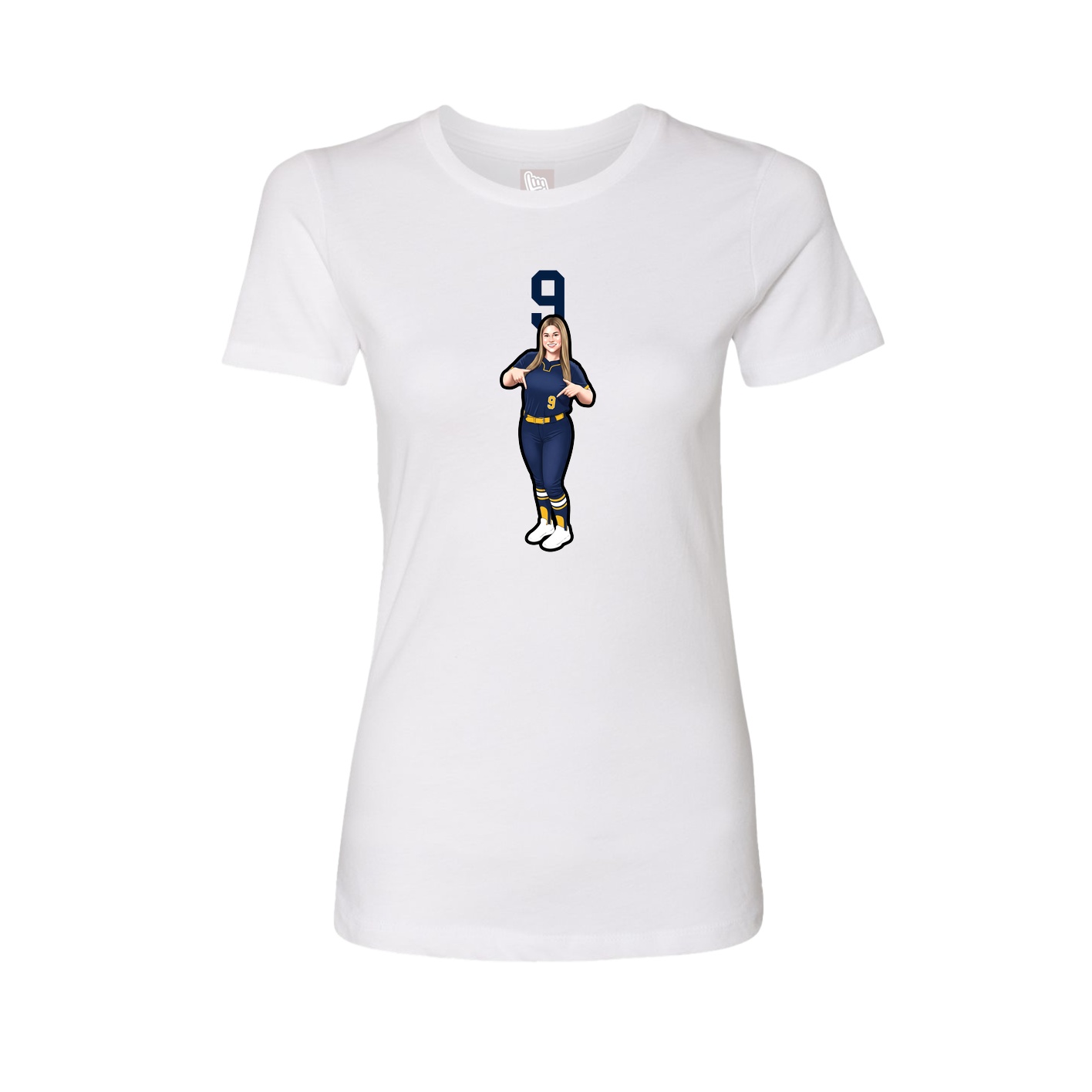Fitted Women's Tee — Number Top in White