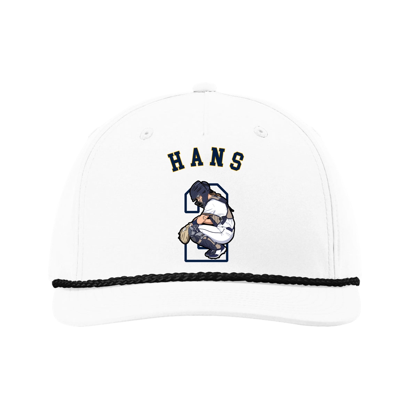 Five-Panel Classic Rope Cap — Shirsey Arch in White